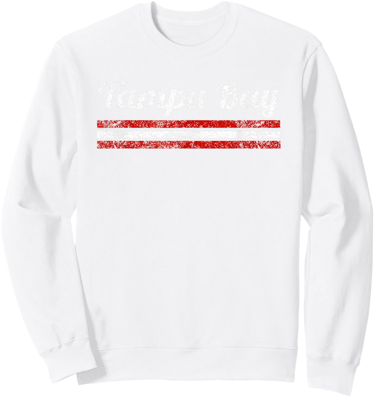 Tampa Bay Florida Retro Vintage Weathered Stripe Throwback Sweatshirt - Sweatshirt | White