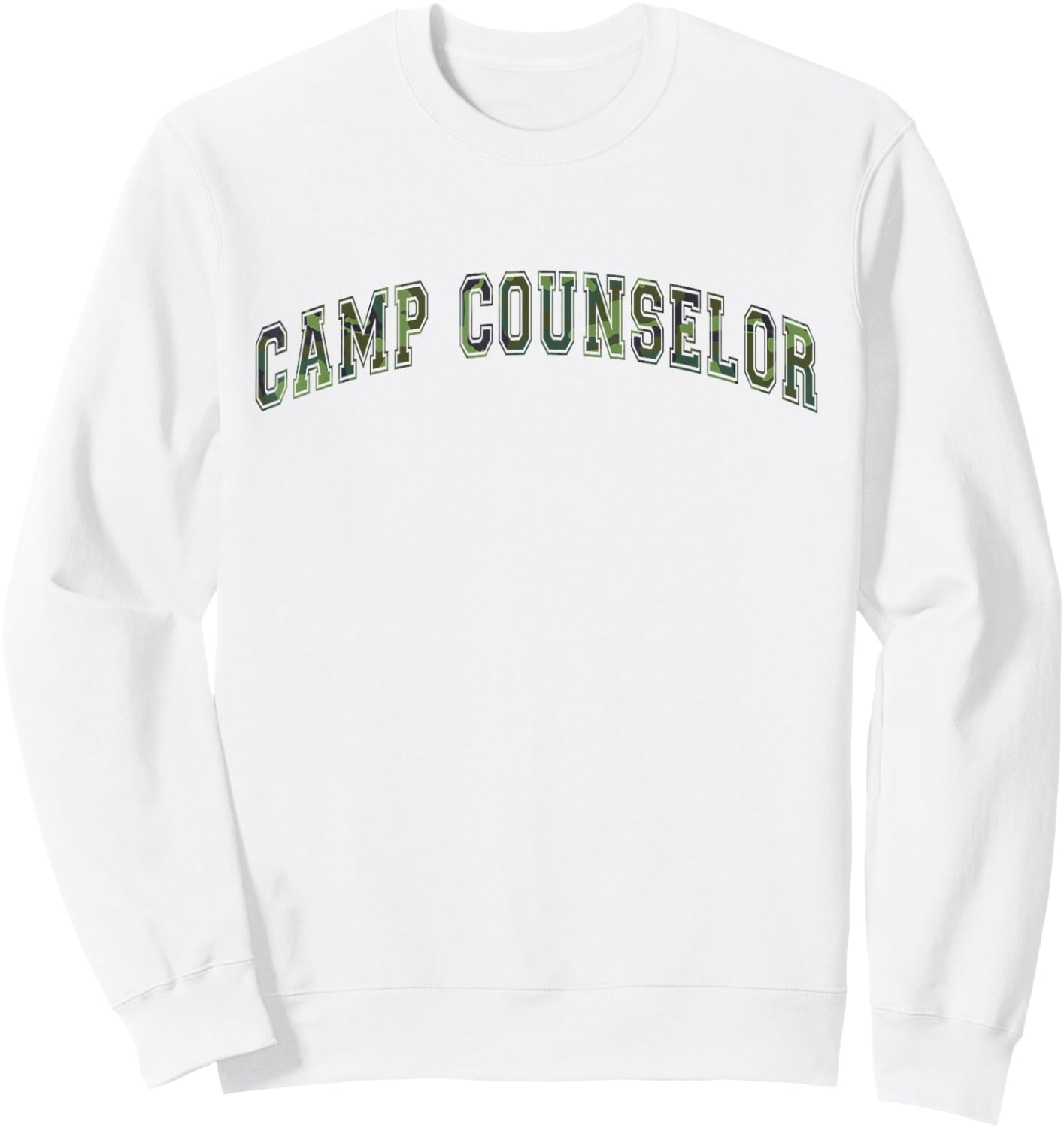 Camo CAMP COUNSELOR Summer Campground Crew Trainer Director Sweatshirt - Sweatshirt | White