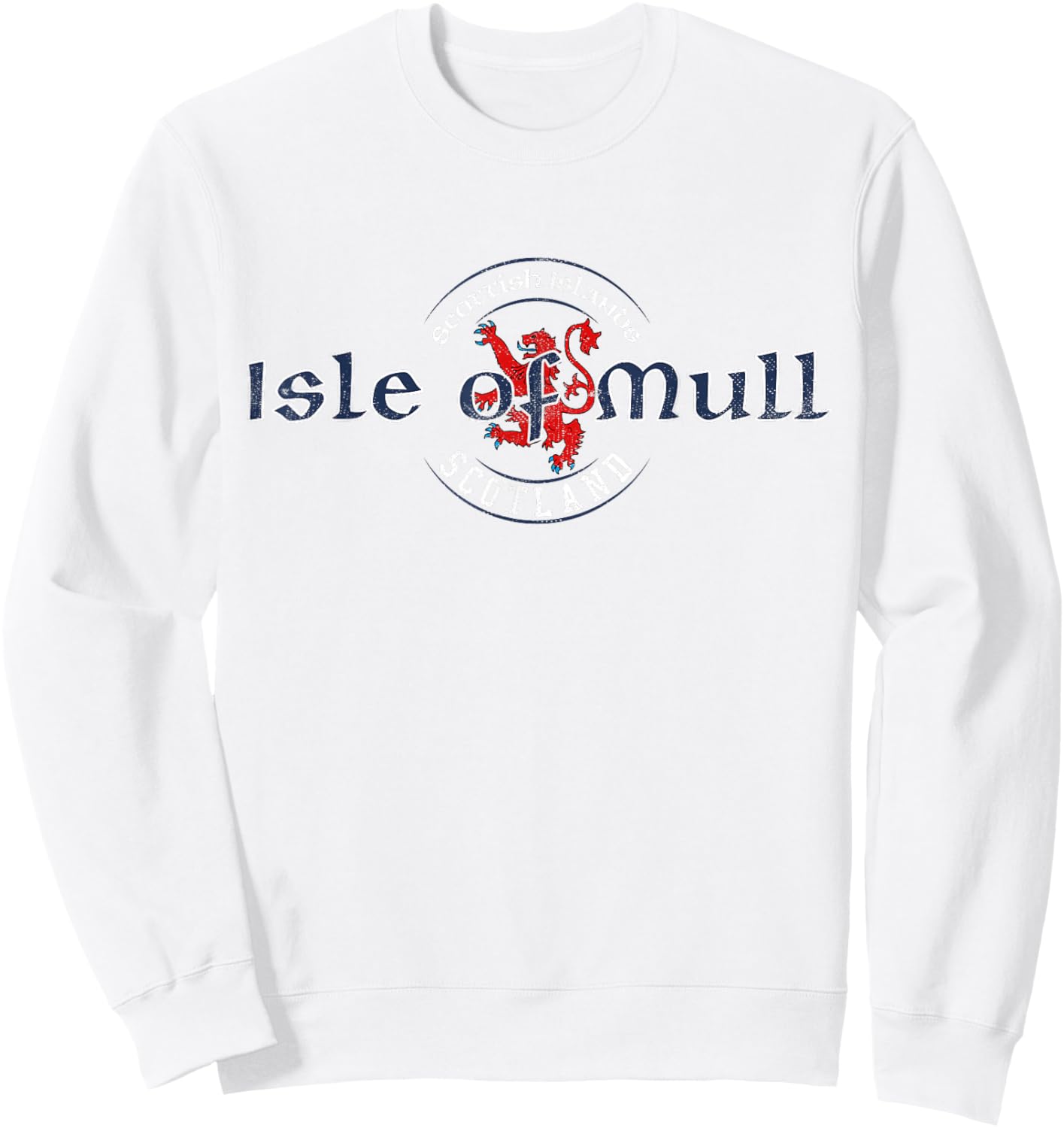 Isle of Mull Scotland Scottish Islands Distressed Sweatshirt - Sweatshirt | White