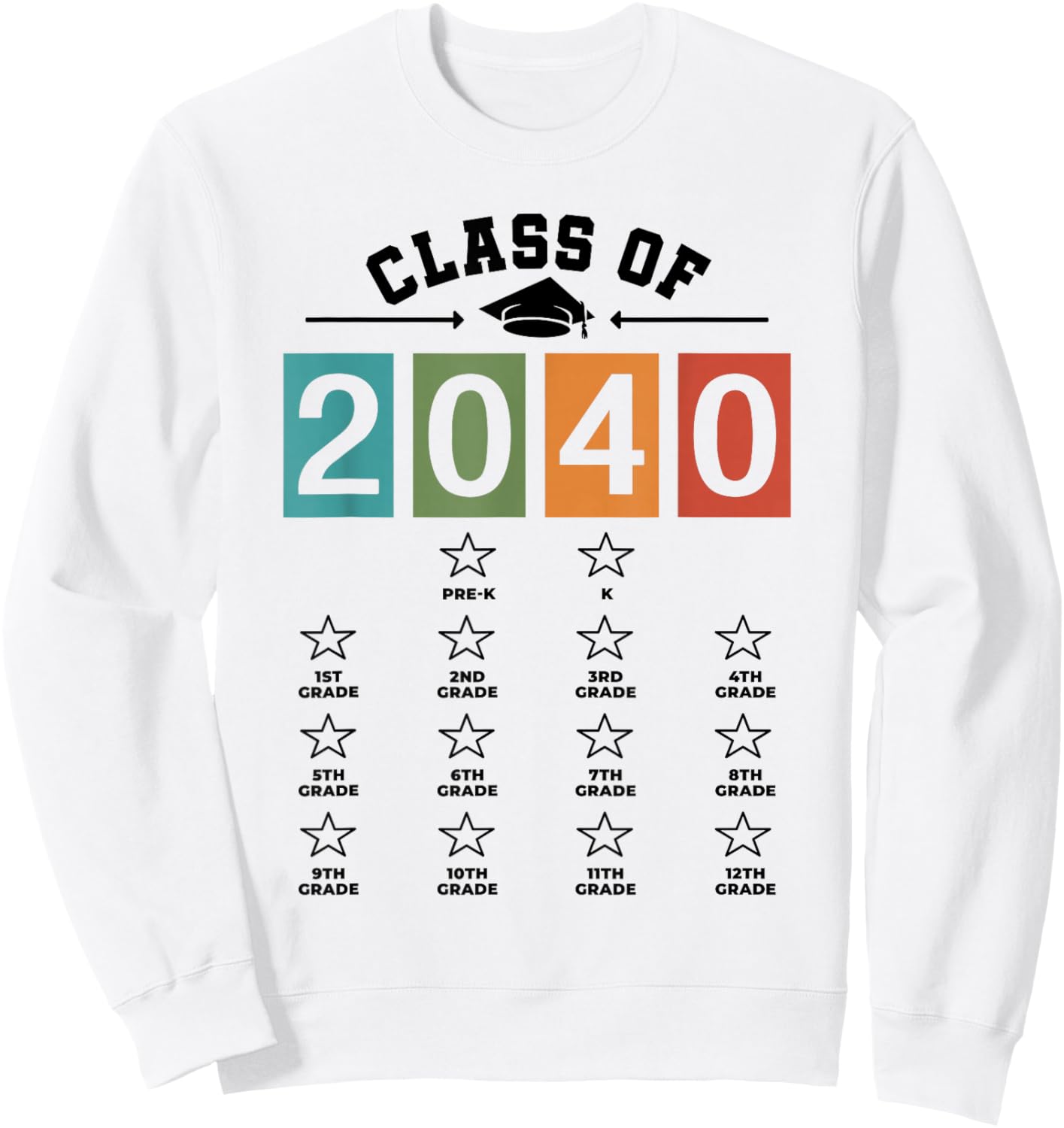 Class Of 2040 Shirt Mom Dad, Checklist Pre-k 12th Grade 2040 Sweatshirt - Sweatshirt | White