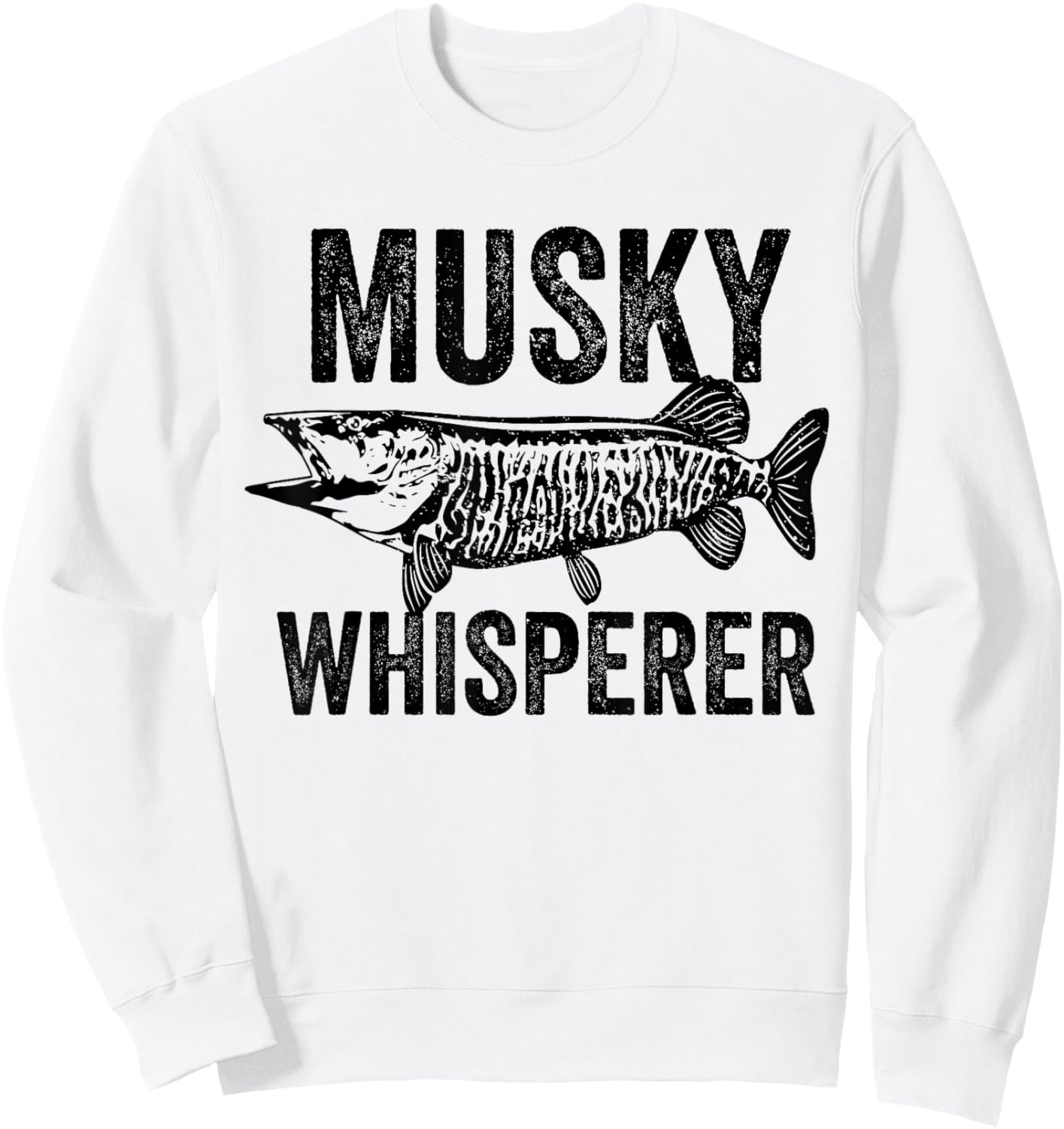 Musky Fisherman Gift | Muskie Whisperer, Canadian Fishing Sweatshirt - Sweatshirt | White