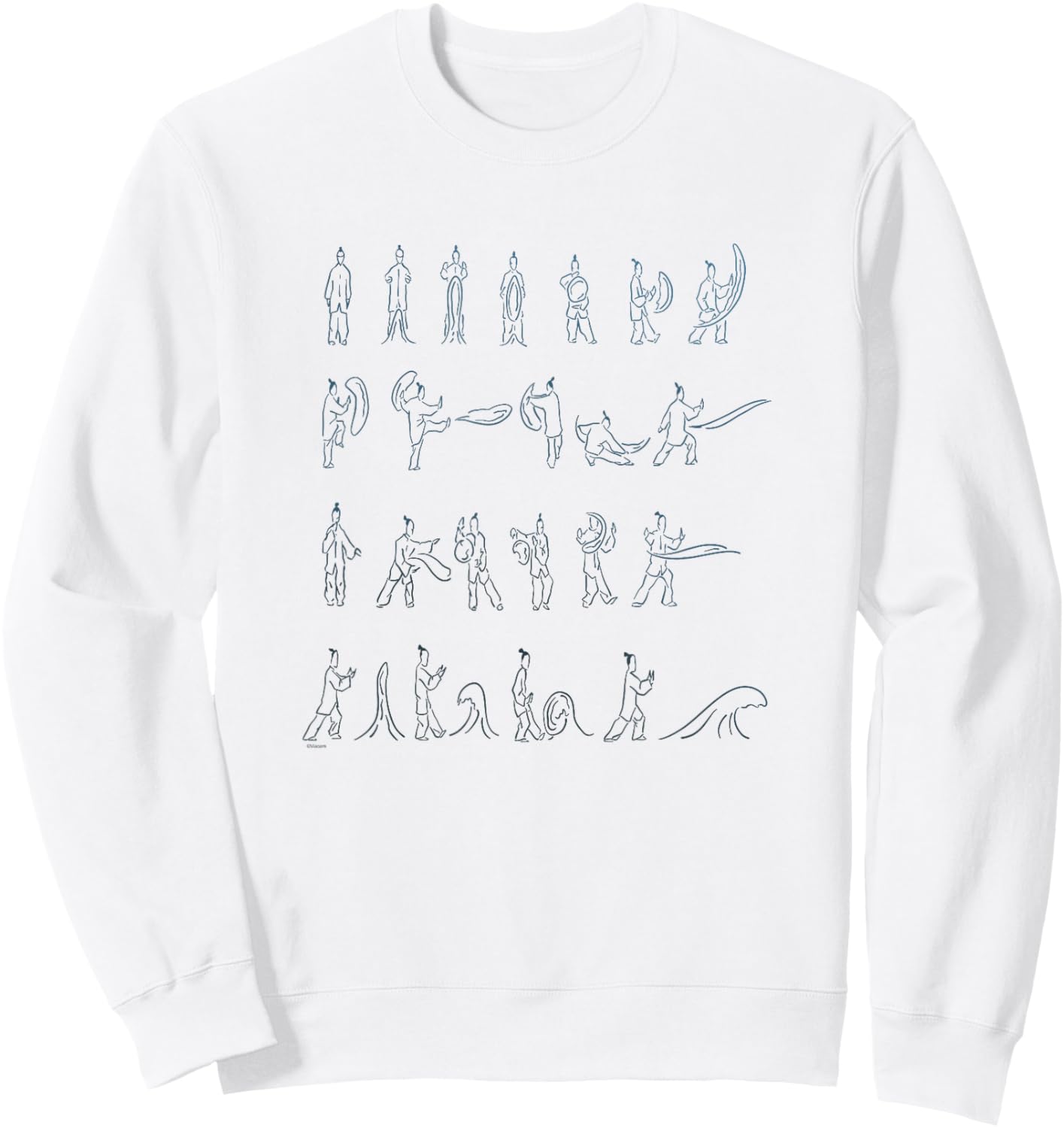 Avatar: The Last Airbender Waterbending Scroll Postures Sweatshirt - Sweatshirt | White