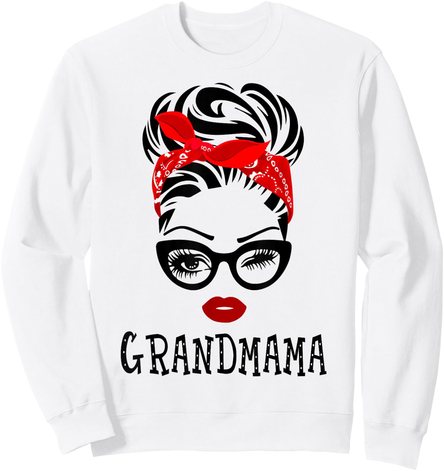 GRANDMAMA Wink Eye Woman Face Gift GRANDMAMA Sweatshirt - Sweatshirt | White