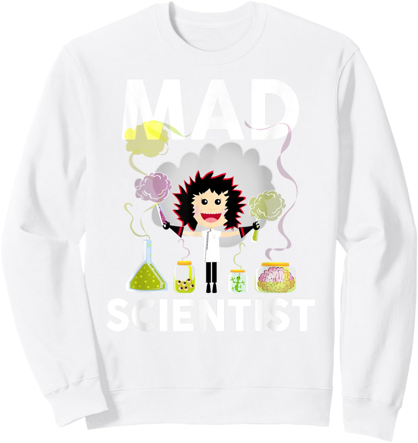 Mad Scientist Shirt Kids Boys Youth Adult Funny Science Sweatshirt - Sweatshirt | White