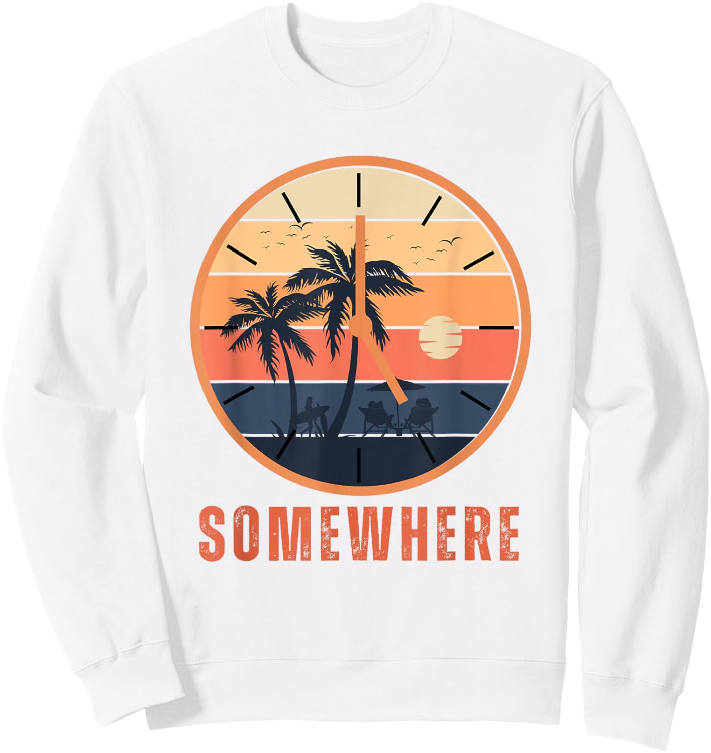 It's 5 O'clock Somewhere Retro Sunset Beach Shirt Women Sweatshirt - Sweatshirt | White
