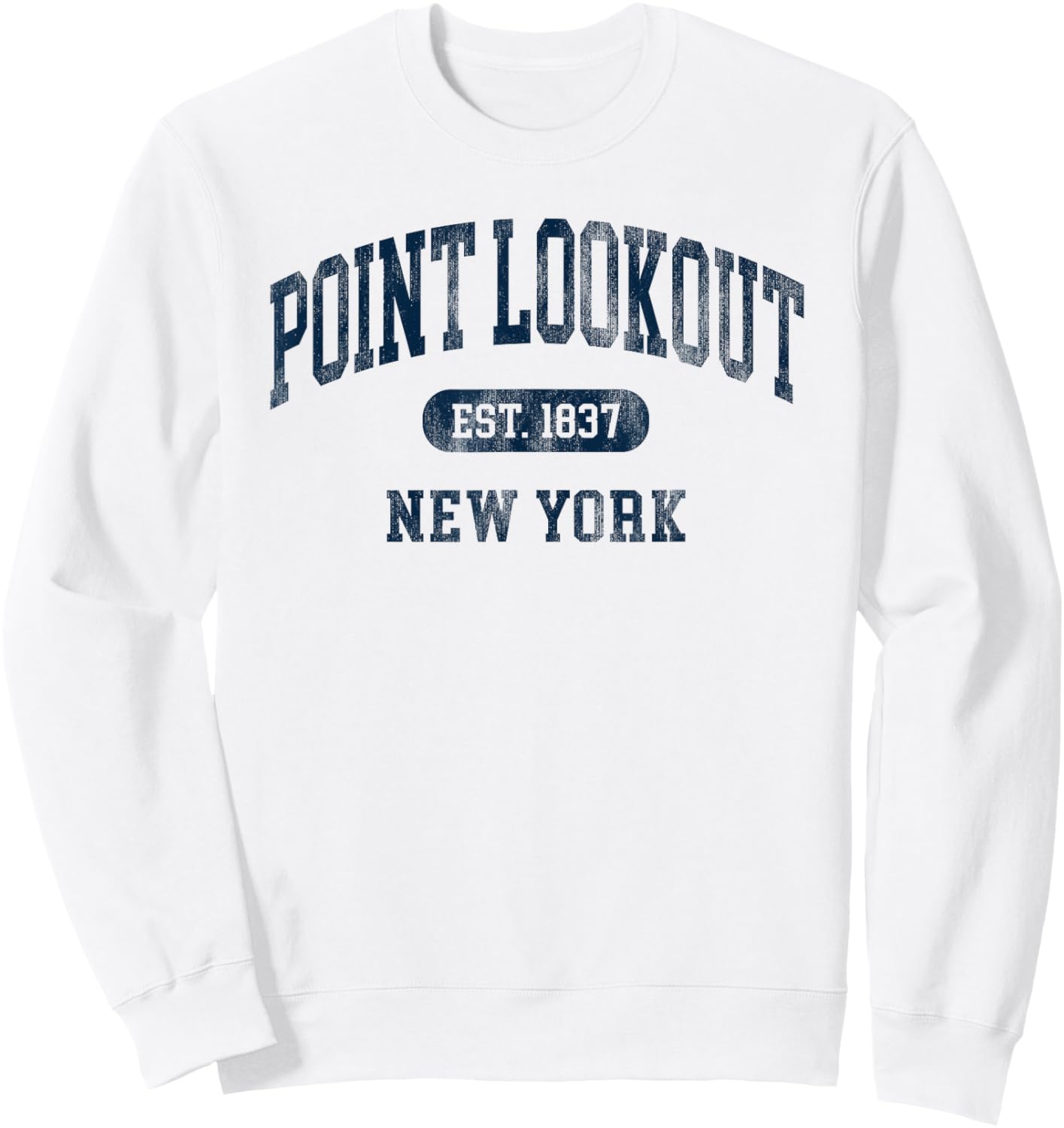 Point Lookout New York NY Retro Preppy Throwback Souvenir Sweatshirt - Sweatshirt | White