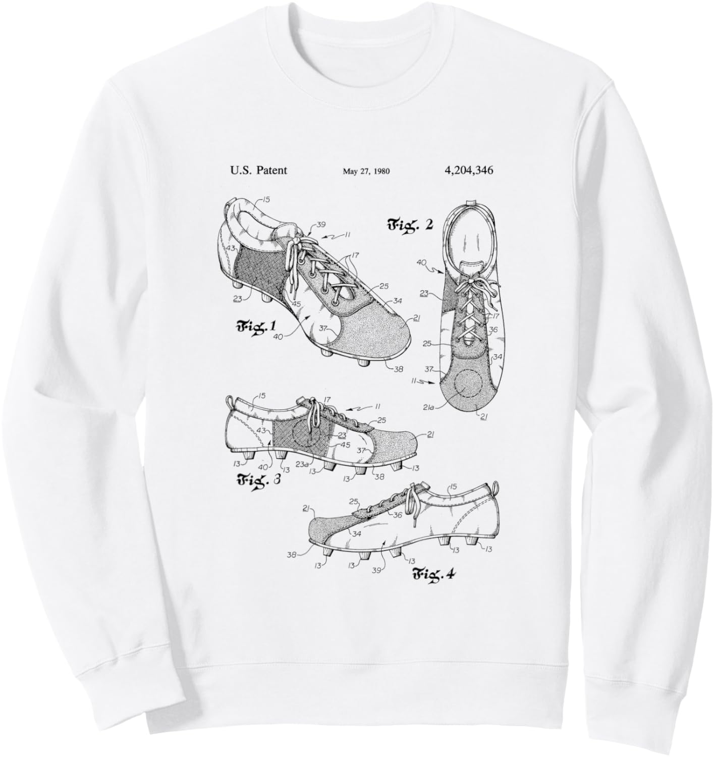 Football Soccer Cleat Shoe Design Patent Sweatshirt - Sweatshirt | White