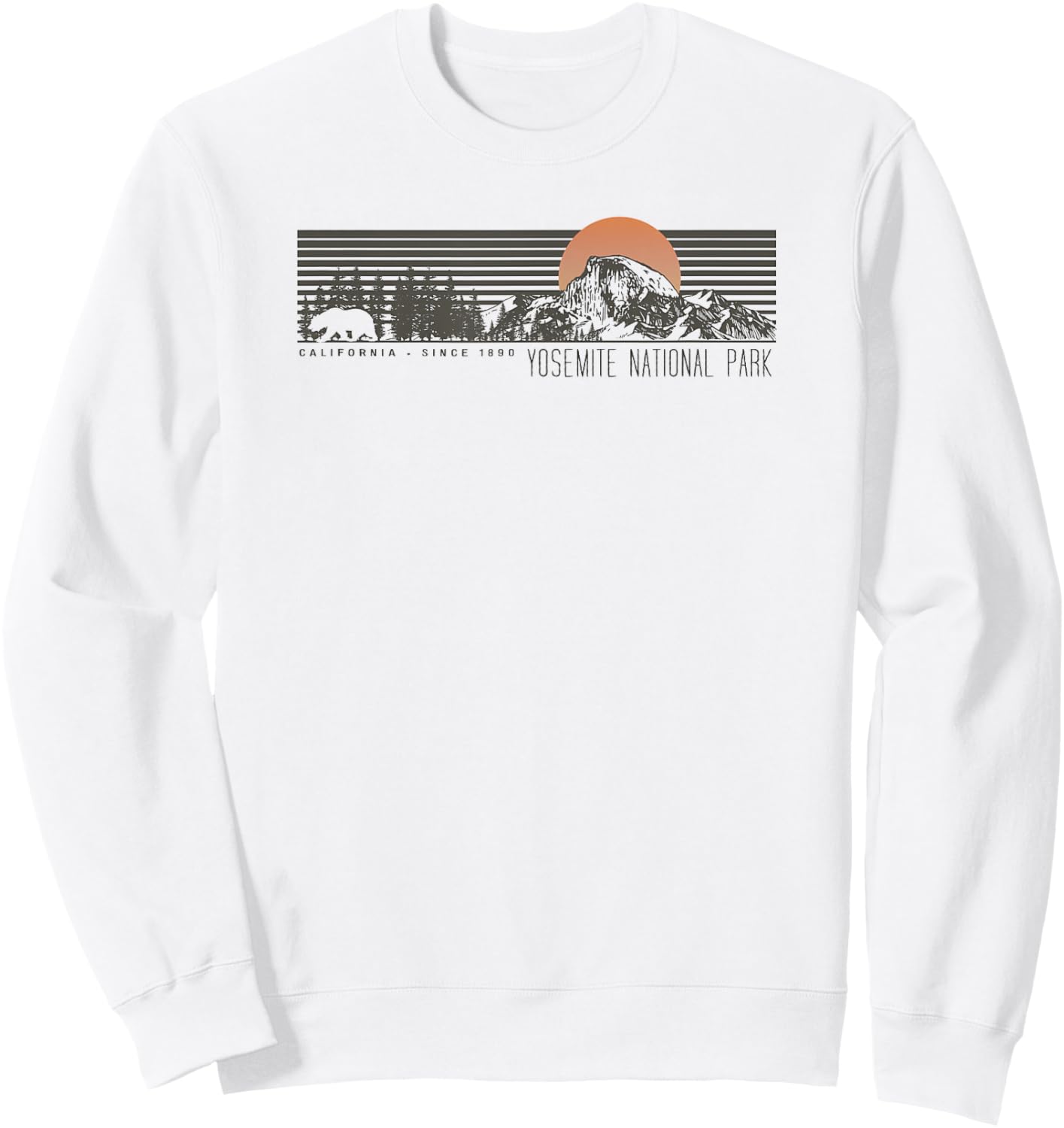 Retro Yosemite National Park Half Dome Sweatshirt - Sweatshirt | White