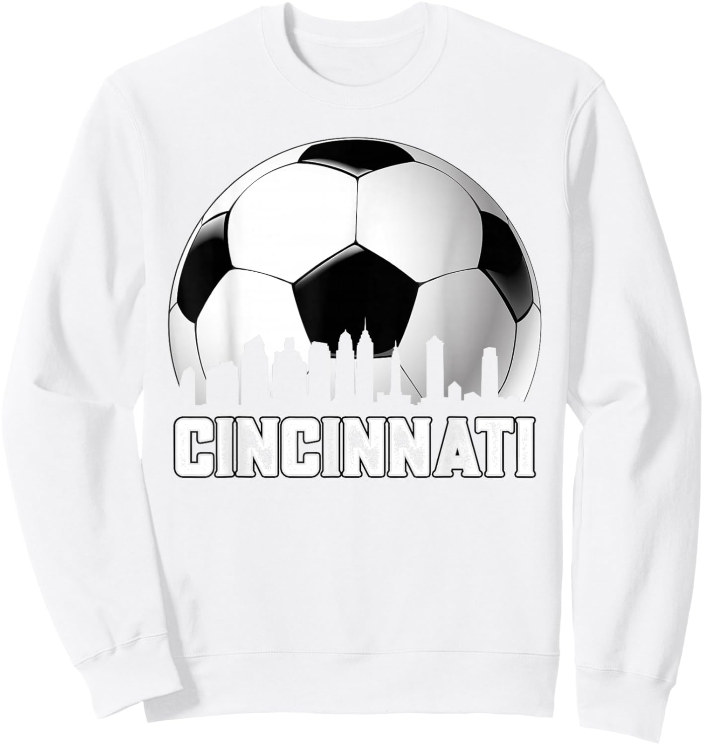Cincinnati Soccer Distressed Vintage Soccer Fans Sweatshirt - Sweatshirt | White