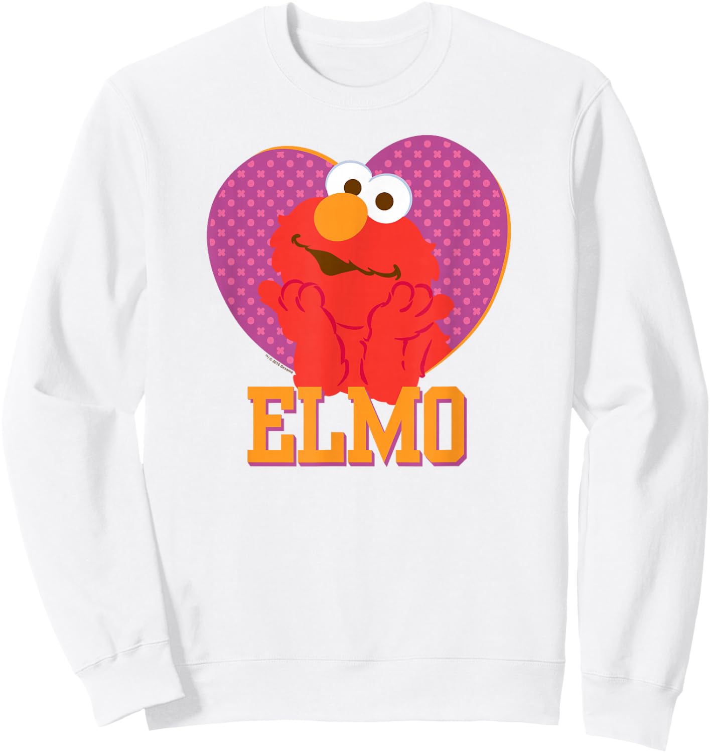 Sesame Street Patterned Elmo Heart T Shirt Sweatshirt - Sweatshirt | White