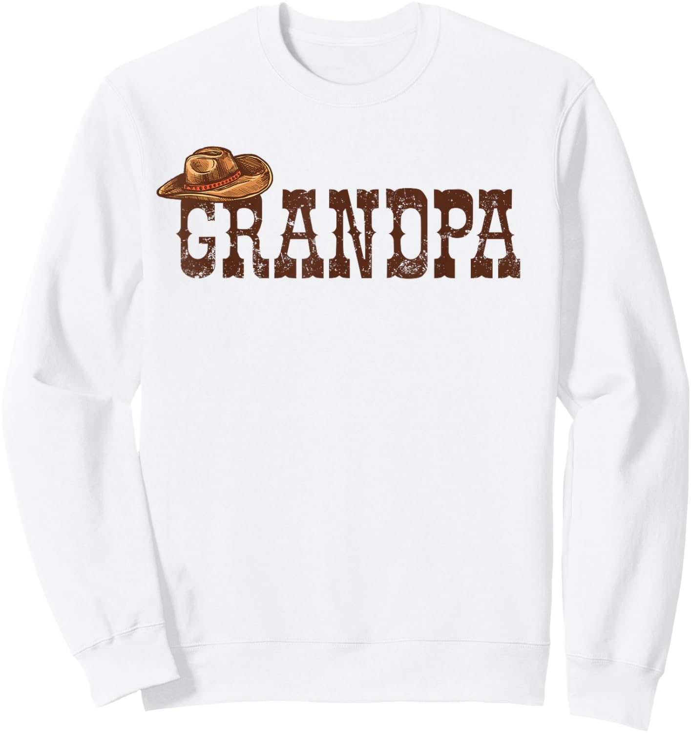 Grandpa Western Family Matching Birthday Cowboy Cowgirl Sweatshirt - Sweatshirt | White