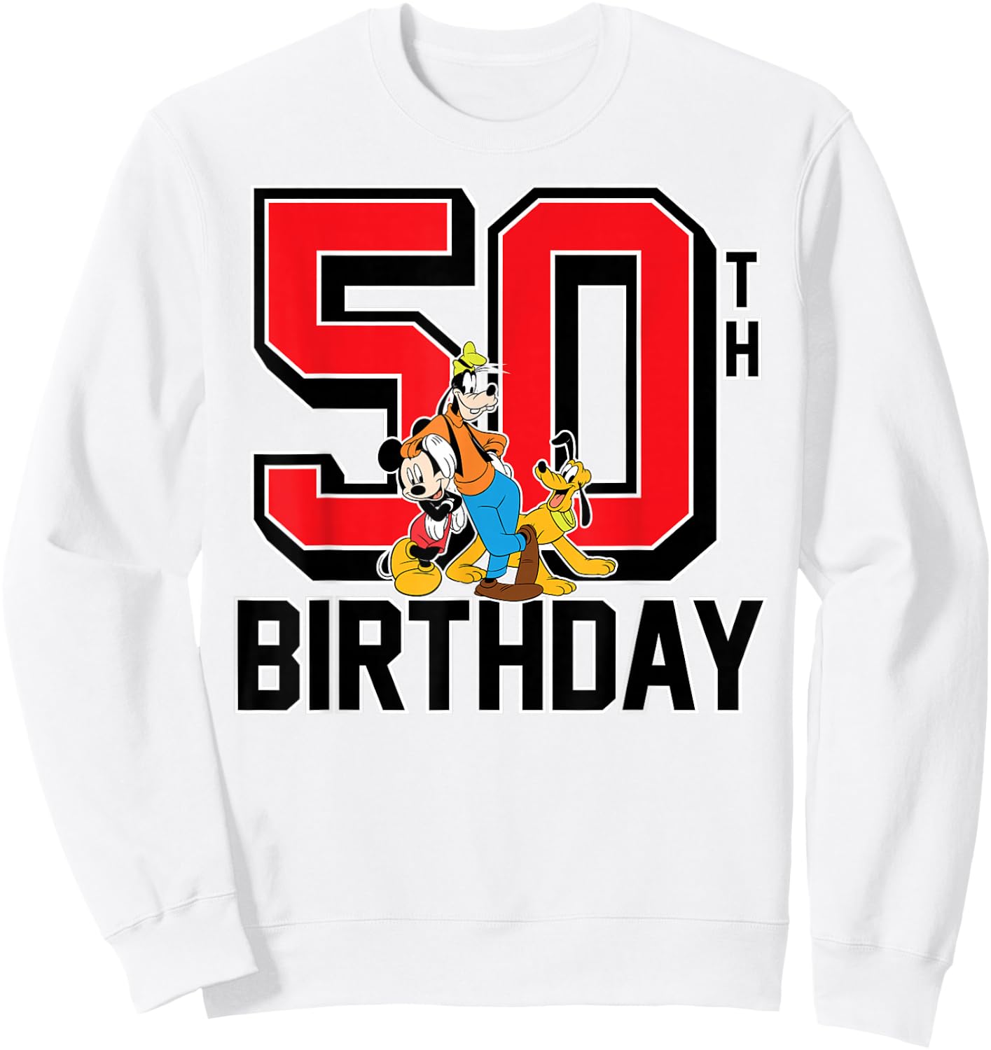 Mickey Mouse - Goofy Pluto 50th Birthday Sweatshirt - Sweatshirt | White