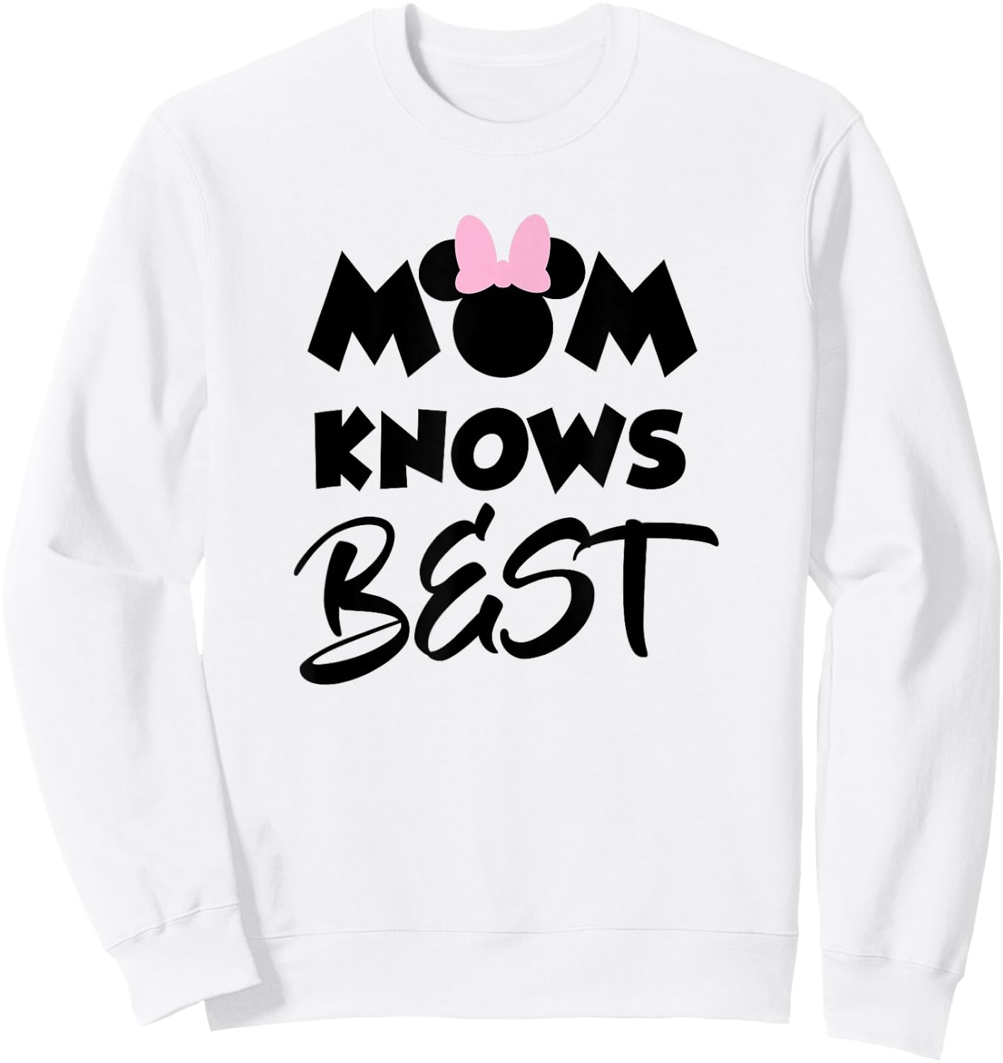 Minnie Mouse Ears Mom Knows Best Sweatshirt - Sweatshirt | White