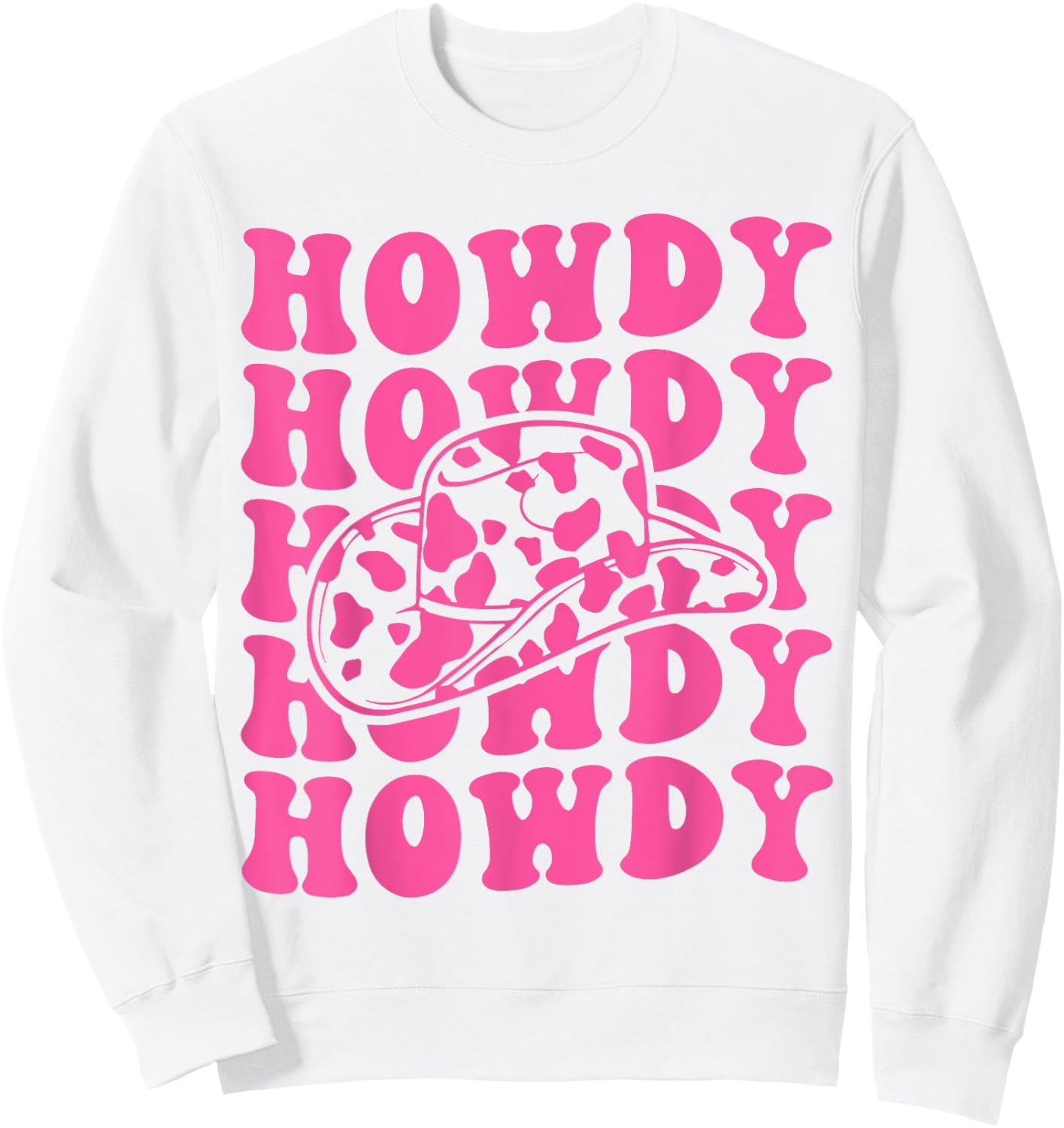 Vintage Pink Howdy Rodeo Western Country Southern Cowgirl Sweatshirt - Sweatshirt | White