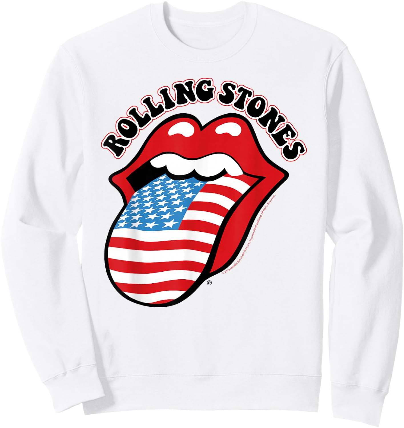 Rolling Stones Official Vintage US Tongue Sweatshirt - Sweatshirt | White
