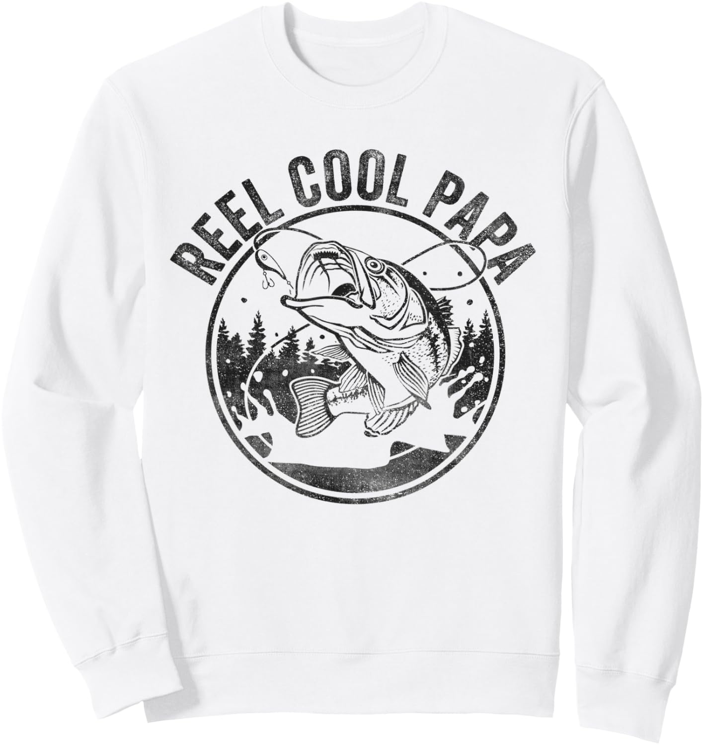 Reel Cool Papa Funny Fathers Day Sweatshirt - Sweatshirt | White