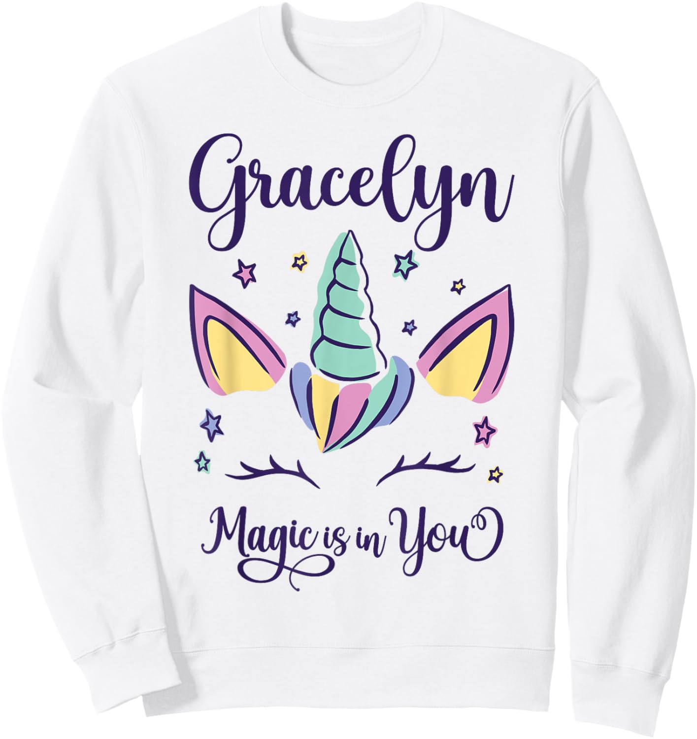 First Name Gracelyn Personalized Gracelyn Sweatshirt - Sweatshirt | White