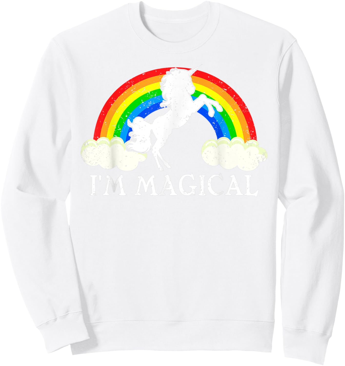 I'm Magical Leprechaun Unicorn St. Patrick's Day Sweatshirt - Sweatshirt | White