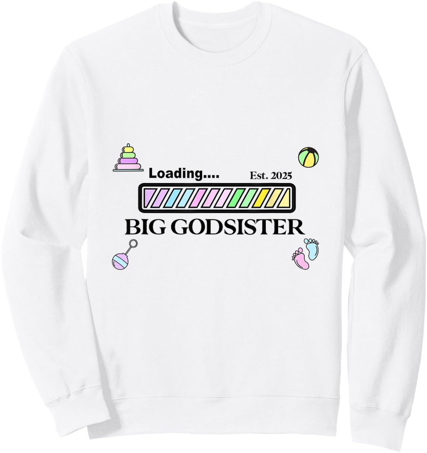 New baby Big God sister girls kids daughter teens women Sweatshirt - Sweatshirt | White