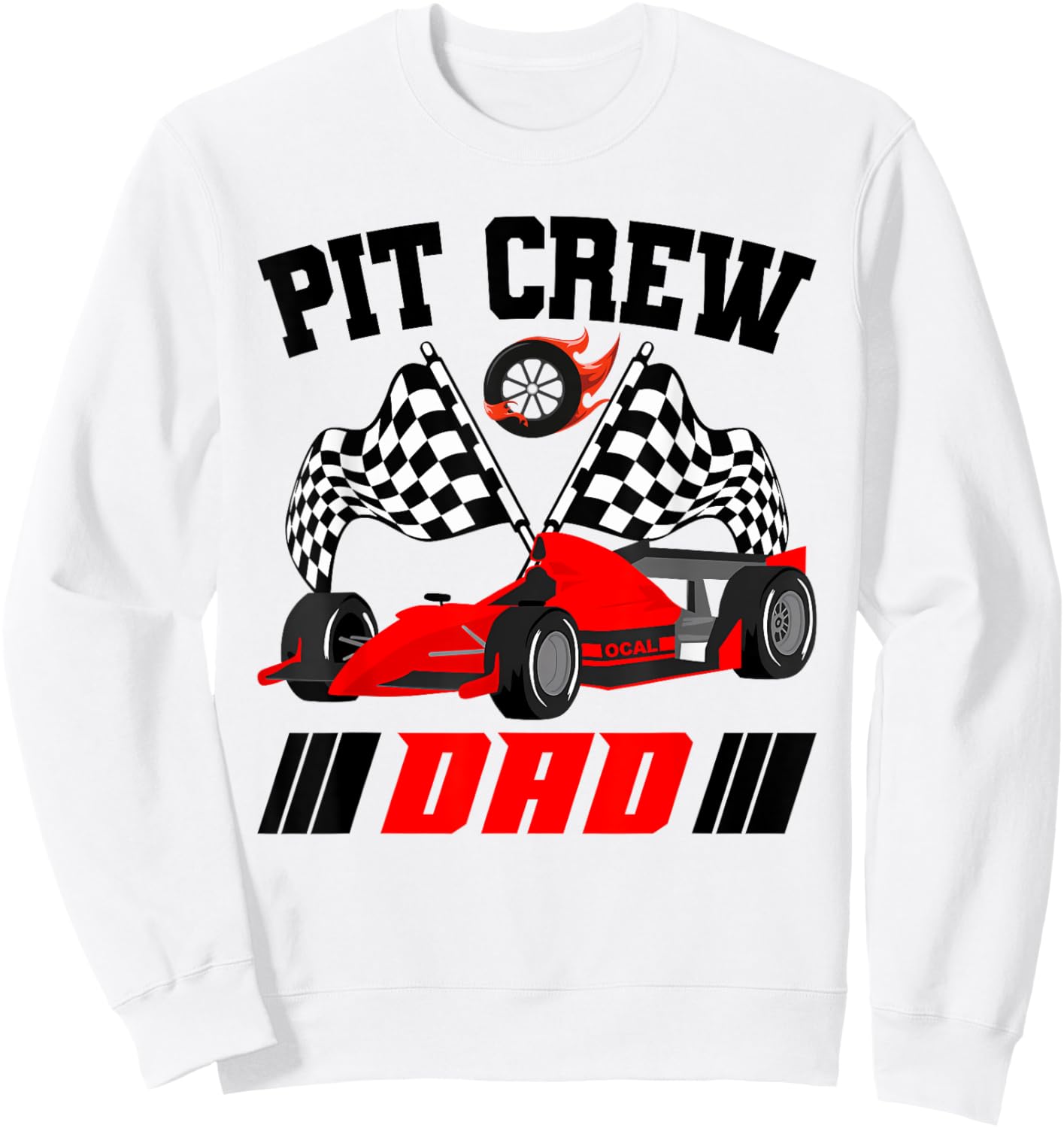 Dad Pit Crew Race Birthday Party Racing Matching Family Sweatshirt - Sweatshirt | White