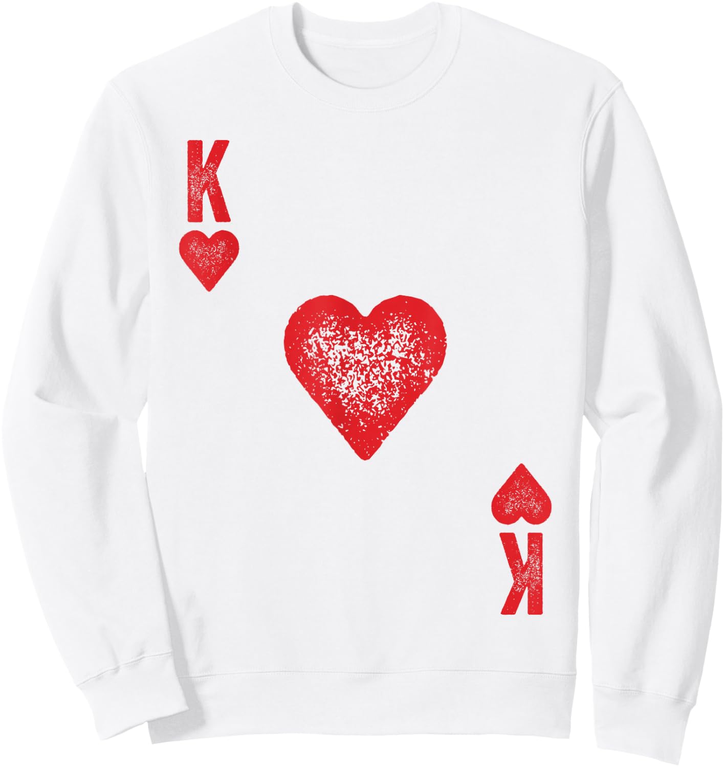 King of Hearts Shirt Adult Men Women Kids Card Costume Sweatshirt - Sweatshirt | White