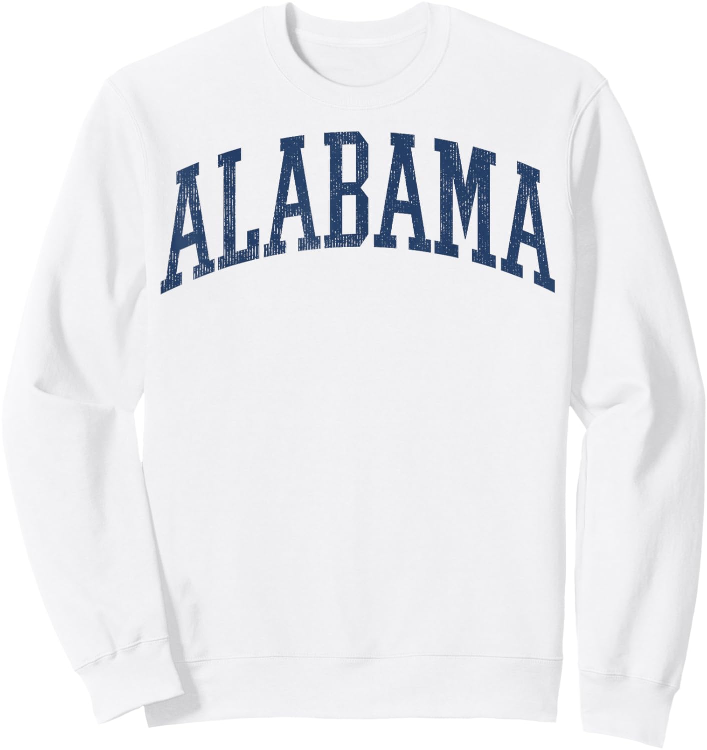 Alabama White AL State Graphic Vintage Sports Lover Sweatshirt - Sweatshirt | White