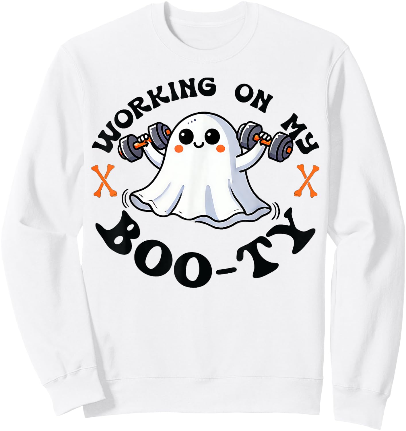 Bodybuilding Workout Gym Working On My Boo-ty Bodybuilder Sweatshirt - Sweatshirt | White