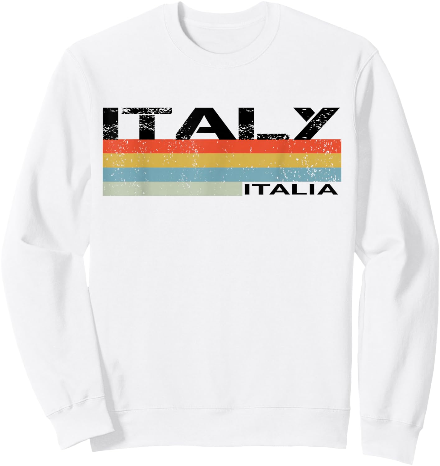 Italian Italy Italia Vintage Stripes Sweatshirt - Sweatshirt | White