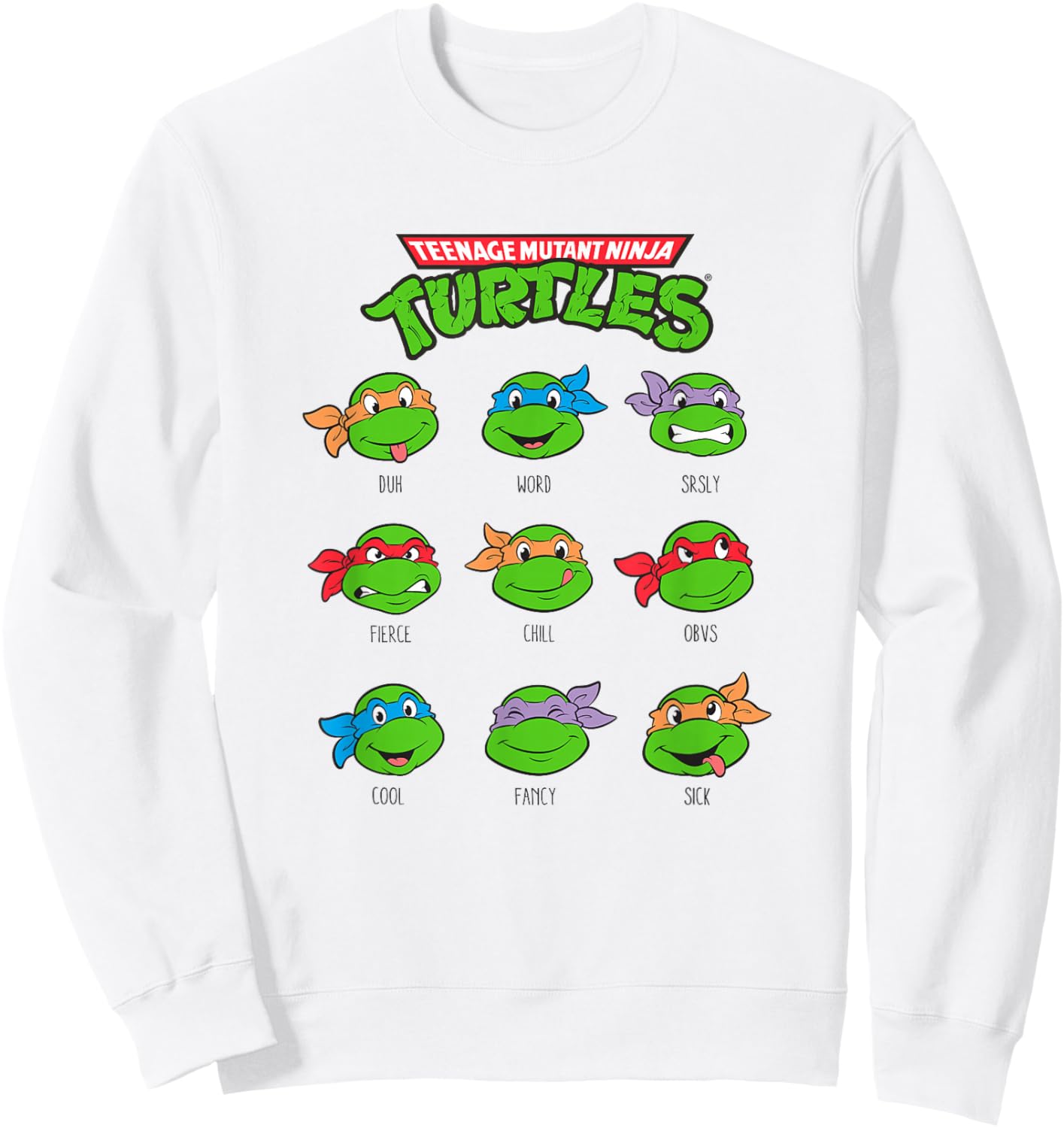 Teenage Mutant Ninja Turtles Different Emotions Many Faces Sweatshirt - Sweatshirt | White