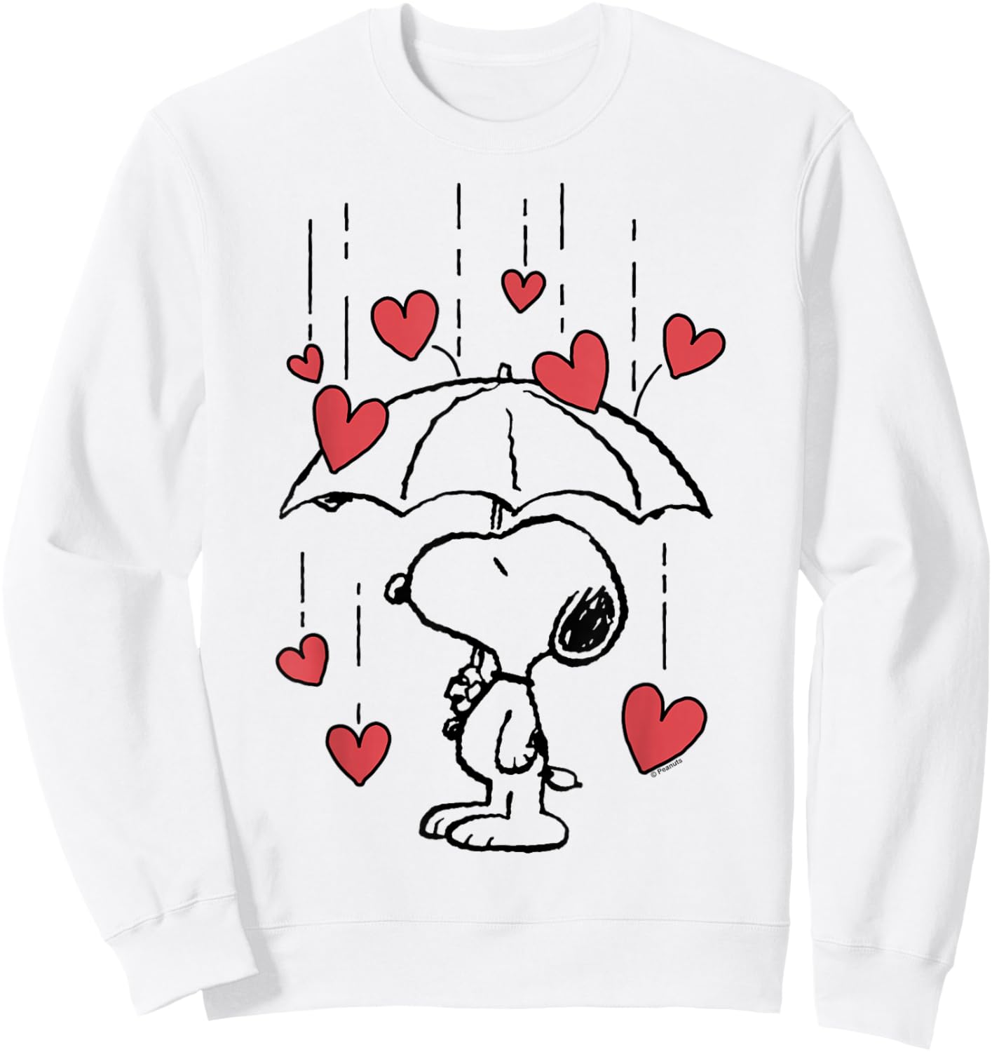 Peanuts - Snoopy Heart Rain Sweatshirt - Sweatshirt | White