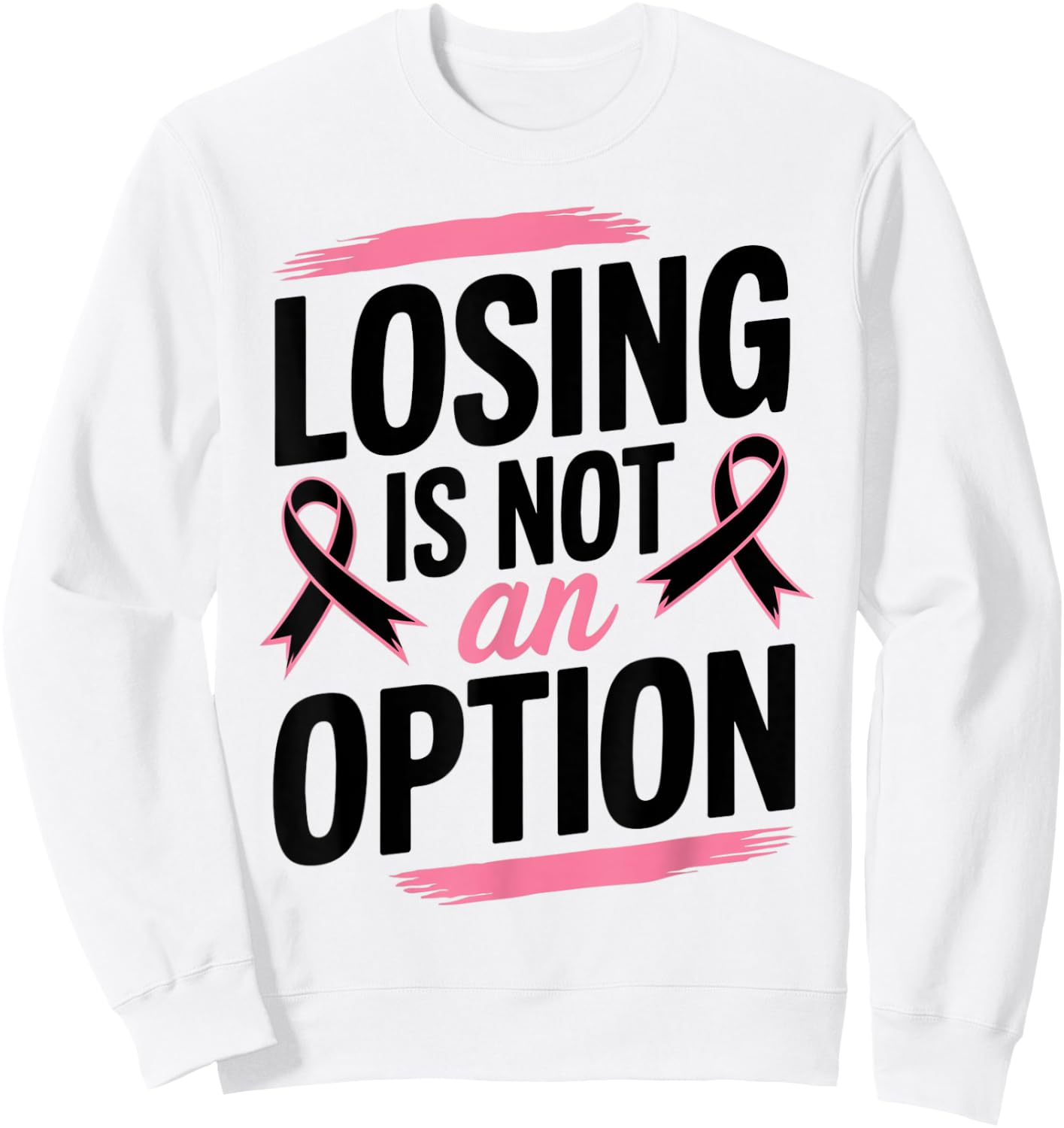Pink Ribbon Breast Cancer Awareness Sweatshirt - Sweatshirt | White