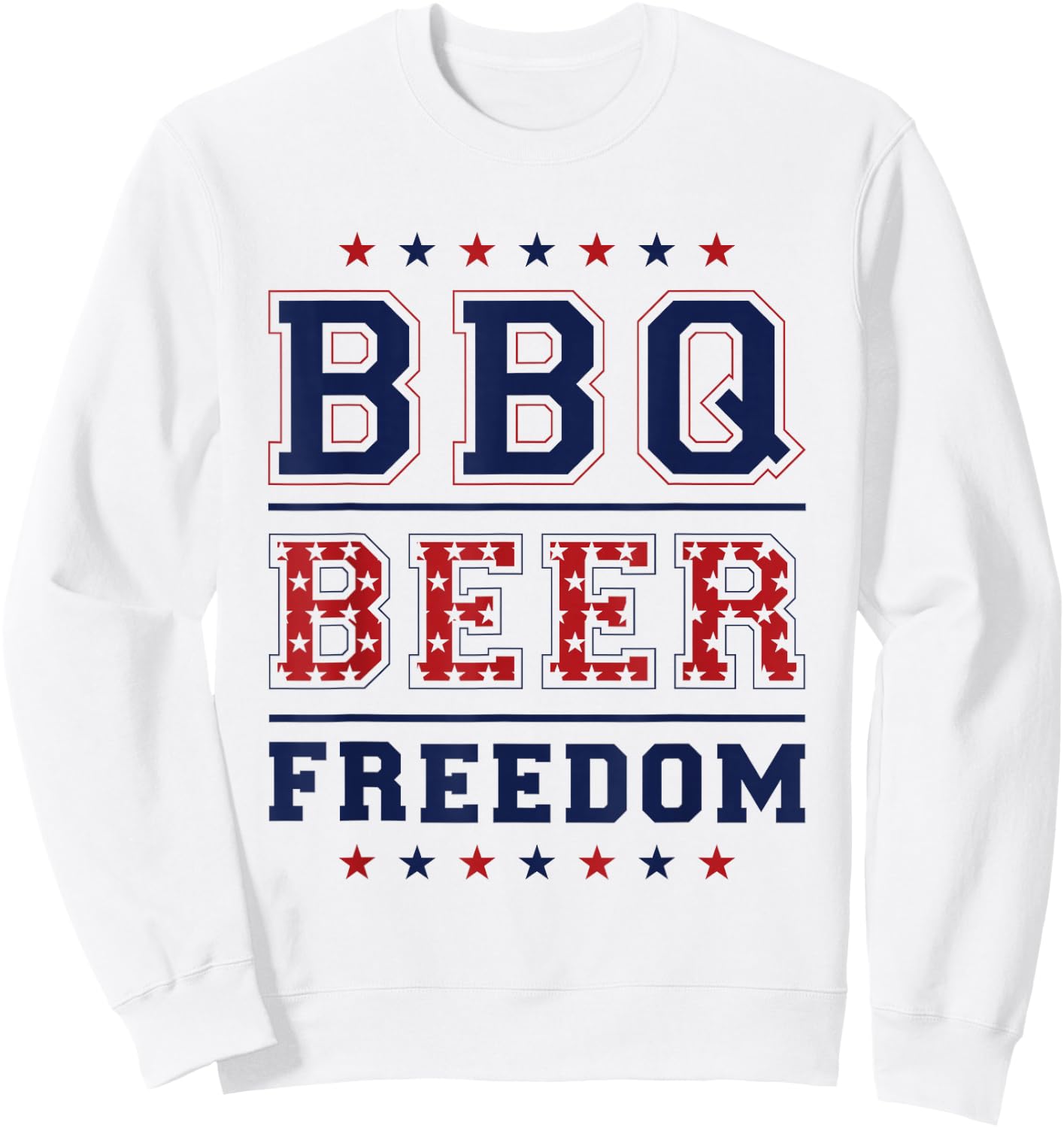 BBQ Beer Freedom Sweatshirt - Sweatshirt | White