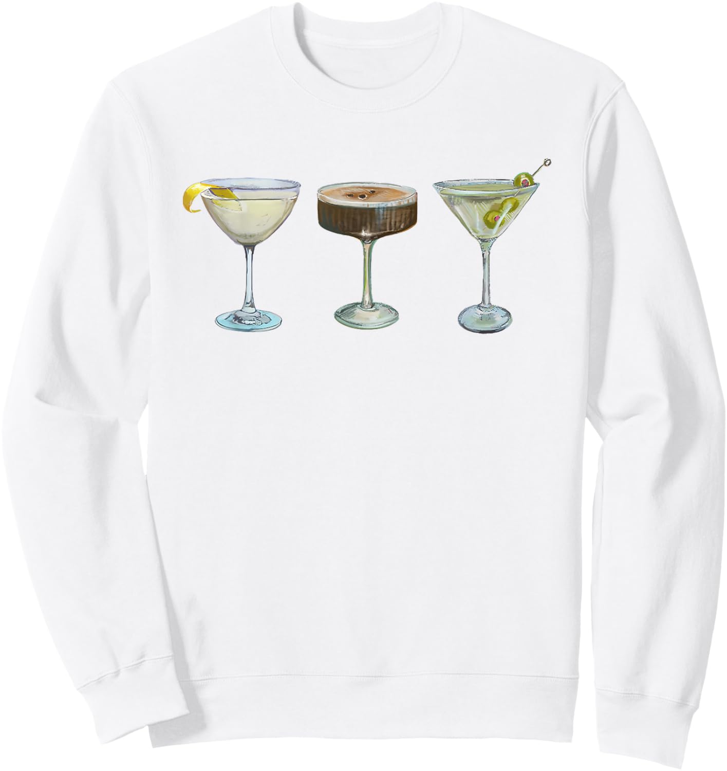 Espresso Martini Trifecta Graphic For Girl Women Sweatshirt - Sweatshirt | White