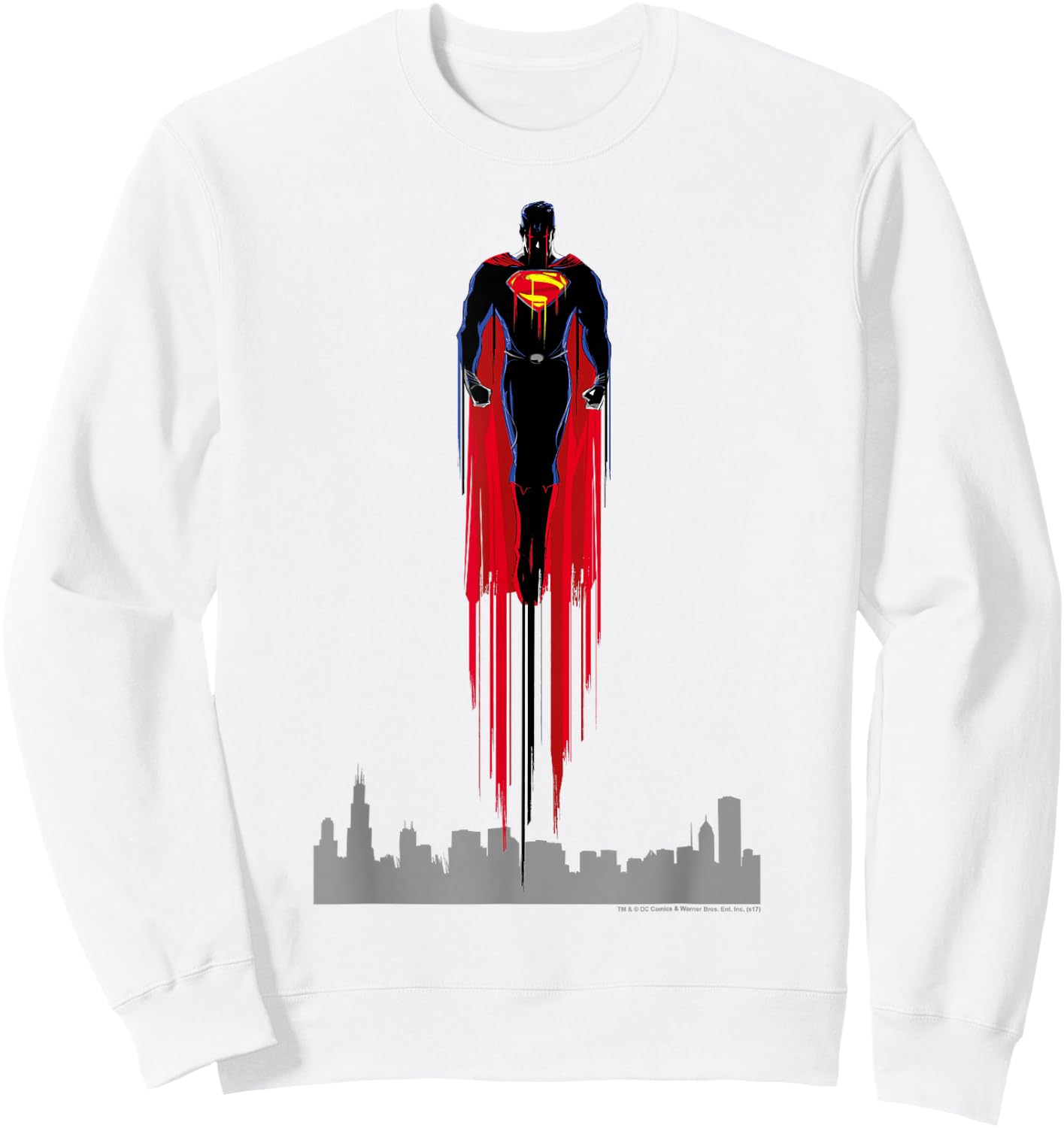 Superman Man of Steel Red Streak T Shirt Sweatshirt - Sweatshirt | White