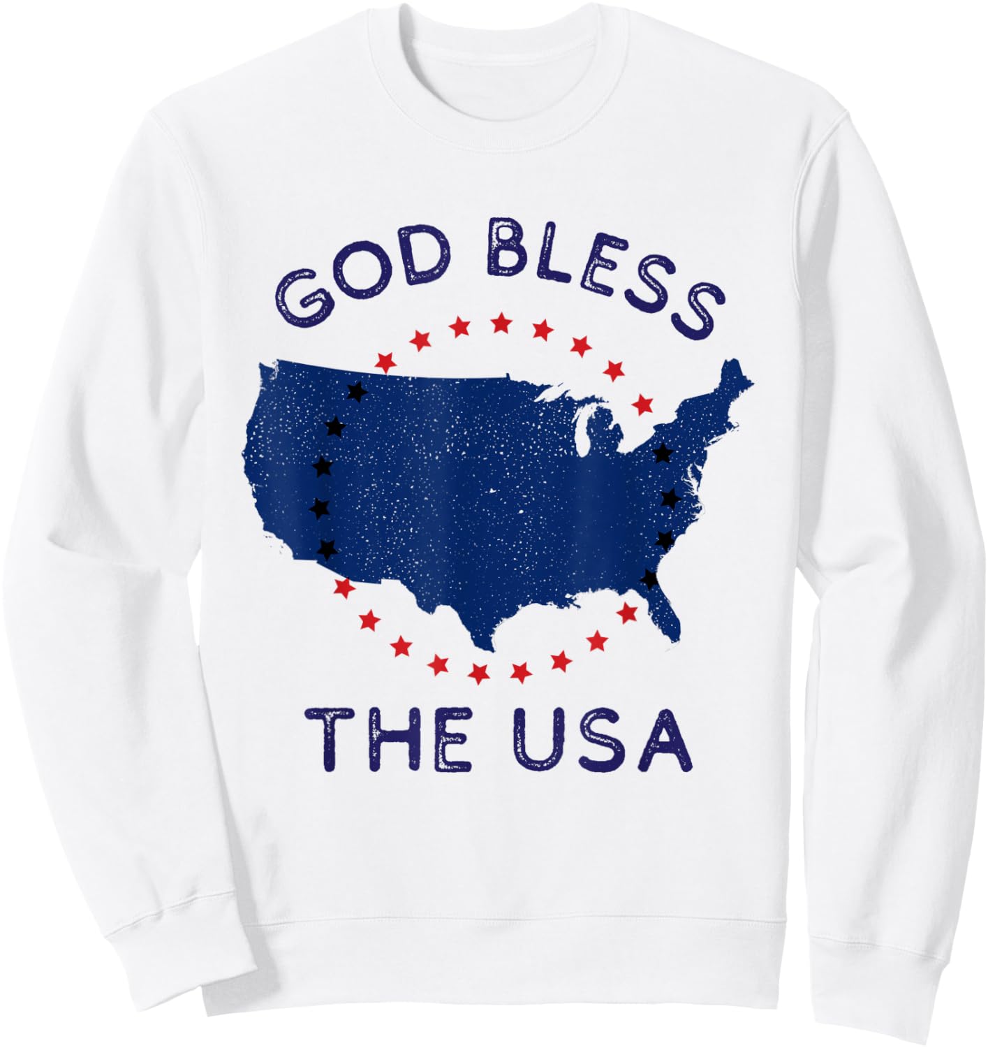 God Bless the USA Patriotic Christian American July 4th Day Kids Men Sweatshirt - Sweatshirt | White
