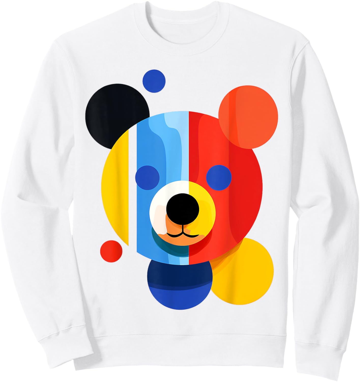Bear Geometric Colorful Abstract Animal Art Bear Sweatshirt - Sweatshirt | White