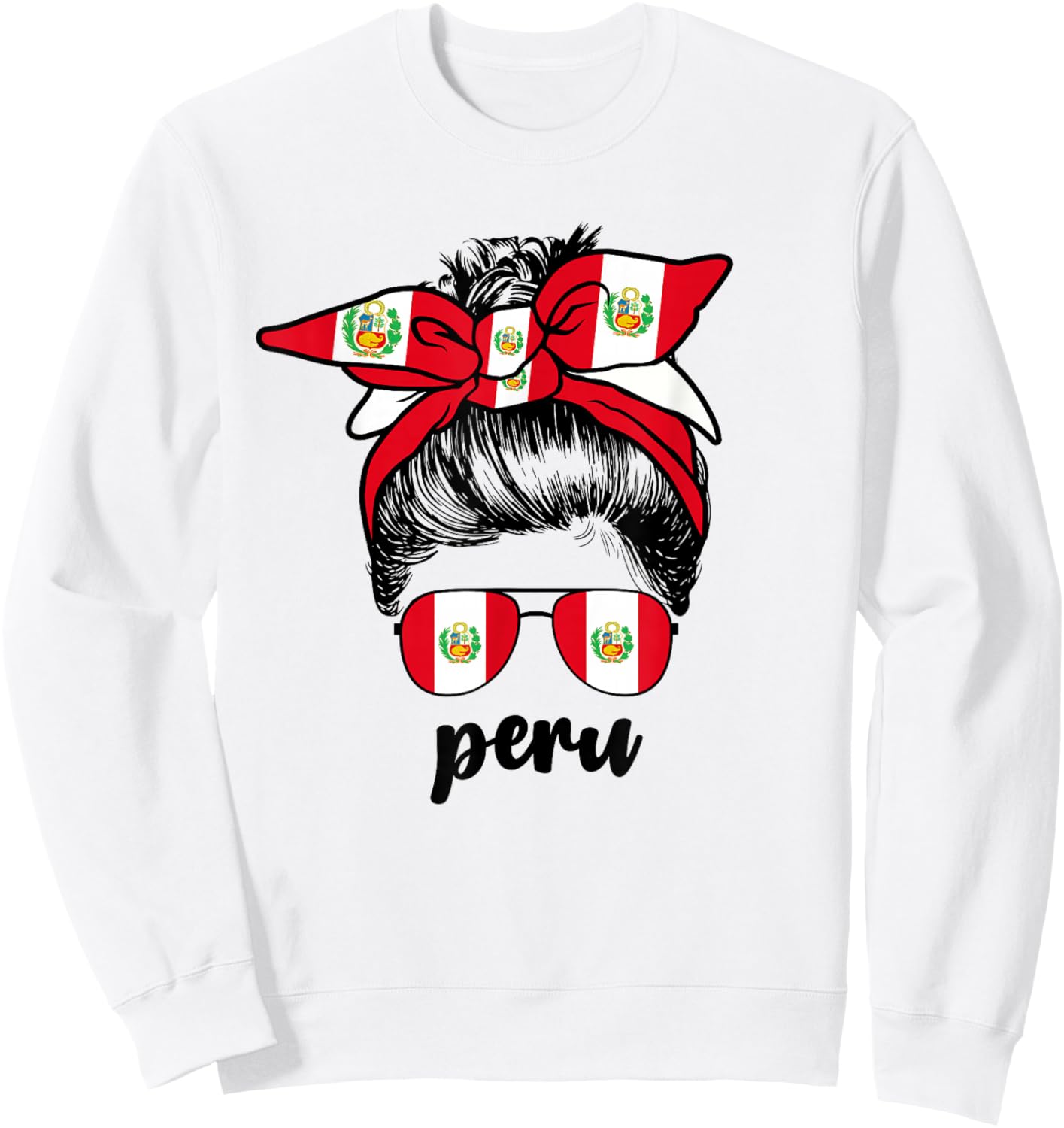 Peruvian Girl Girls Peru Flag Peruana Hispanic Sweatshirt - Sweatshirt | White