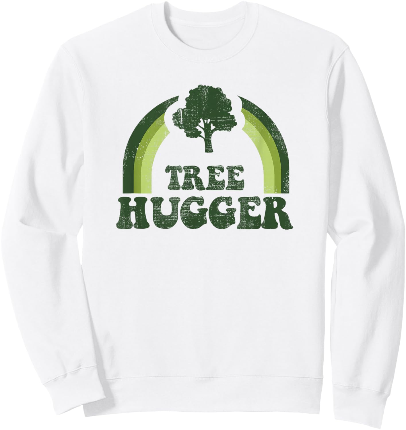 Tree Hugger Vintage Retro Nature Environmental Earth Day Sweatshirt - Sweatshirt | White