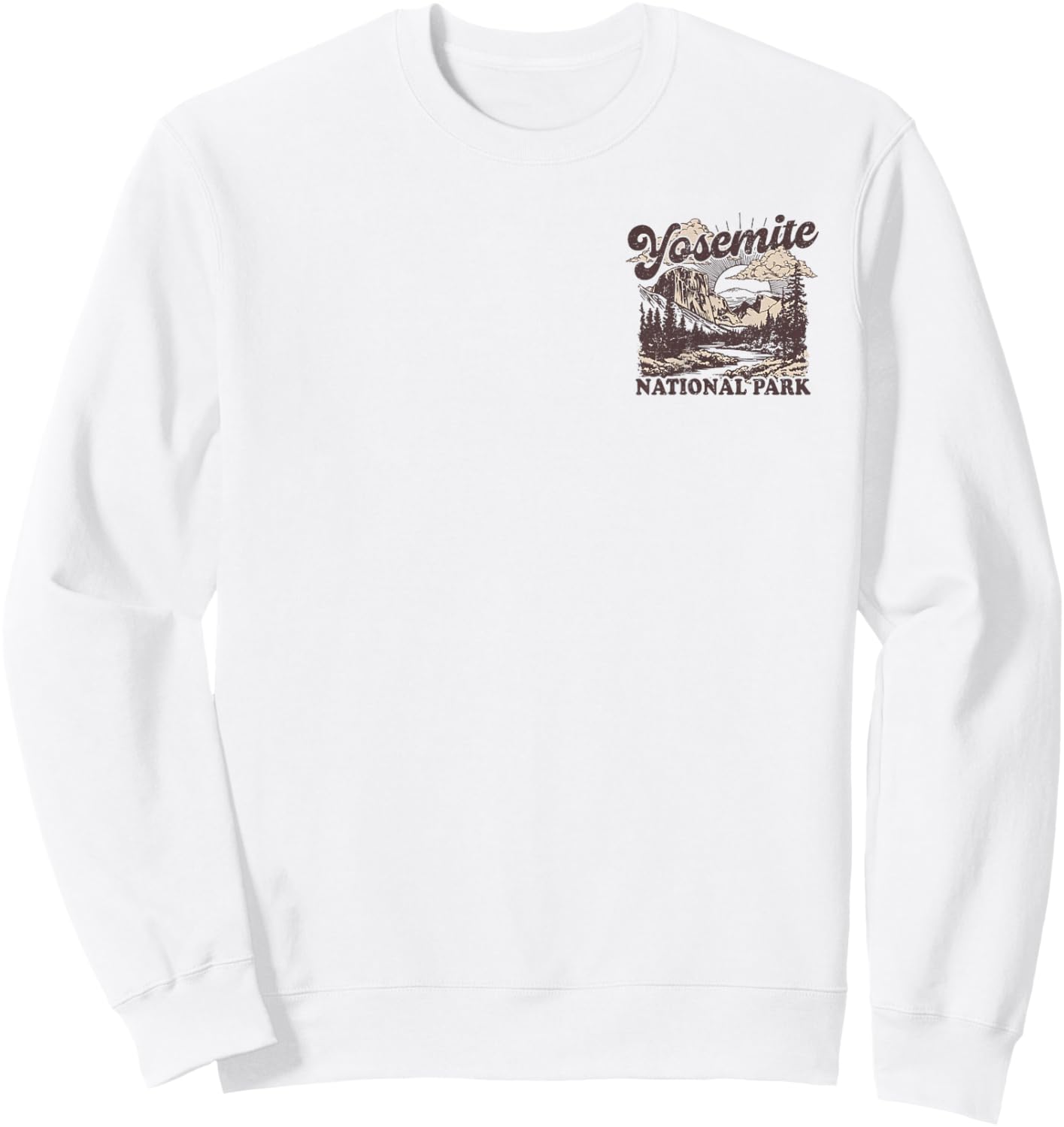 Yosemite National Park Front and Back Sweatshirt - Sweatshirt | White