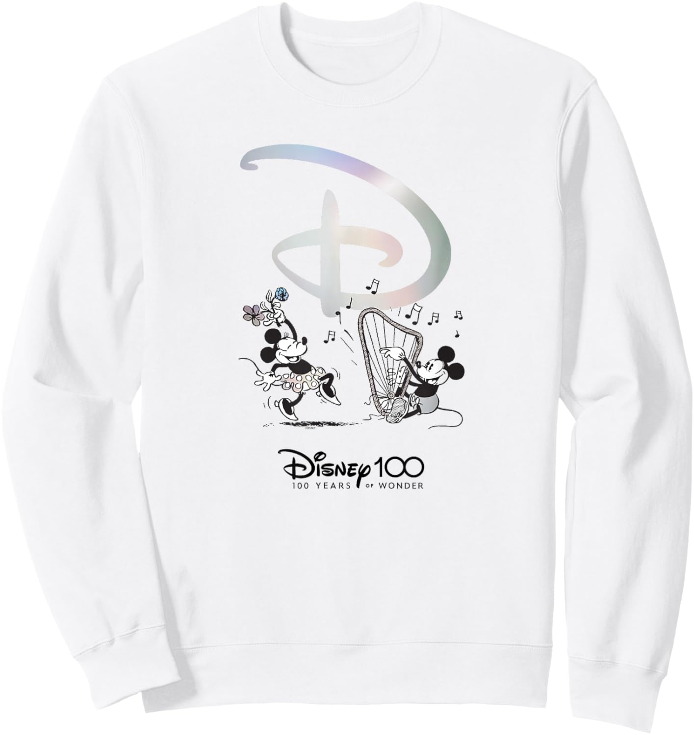 Disney 100 Anniversary Mickey and Minnie Dance Celebration Small Sweatshirt - Sweatshirt | White