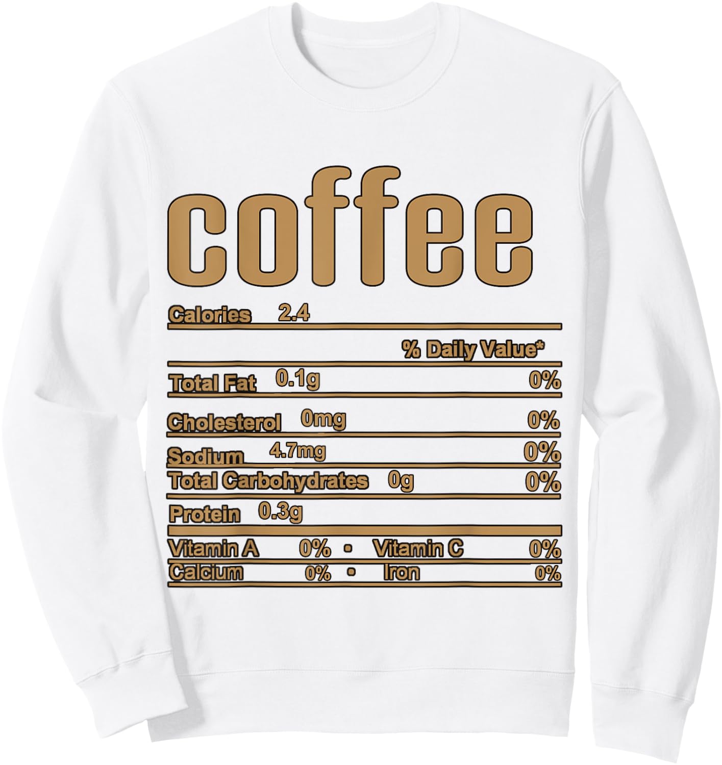 Thanksgiving Christmas Coffee Nutrition Fact Sweatshirt - Sweatshirt | White