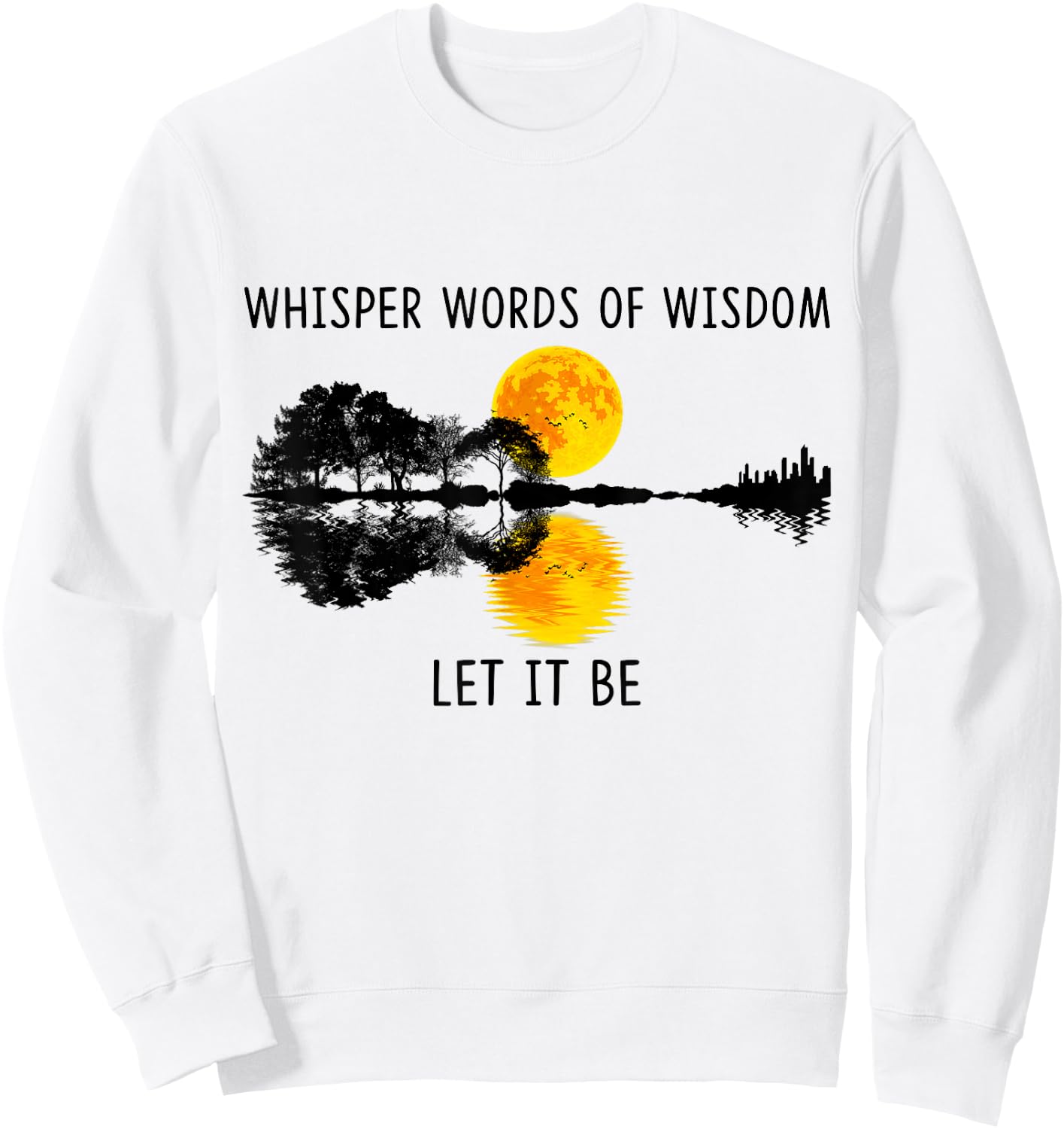 Whisper Words Of Wisdom Let-It Be Guitar Lake Shadow Sweatshirt - Sweatshirt | White