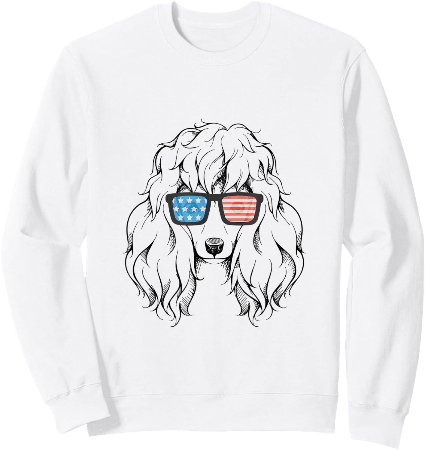 4th July Poodle Shirt for Boys Girls Dog Lover Gift USA Flag Sweatshirt - Sweatshirt | White