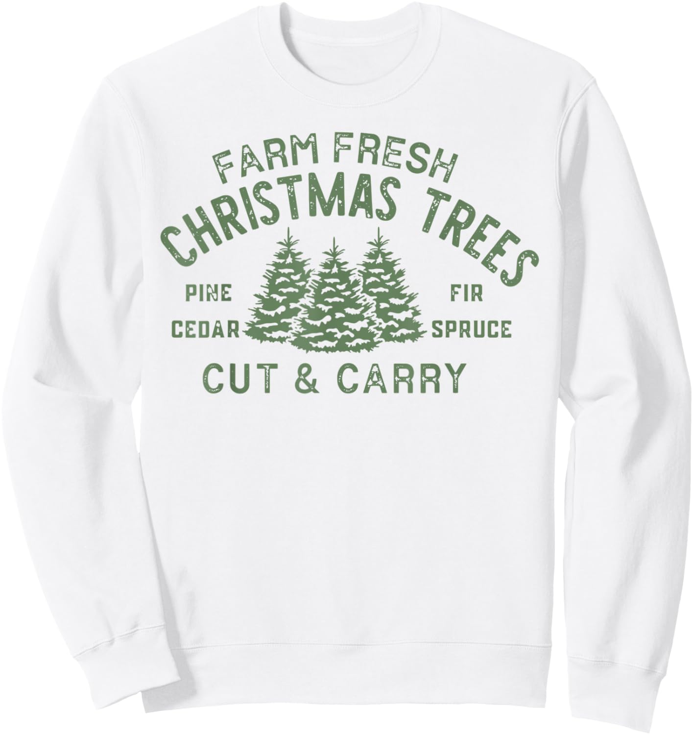 Farm Fresh Christmas Trees Shirt Vintage Merry Christmas Sweatshirt - Sweatshirt | White