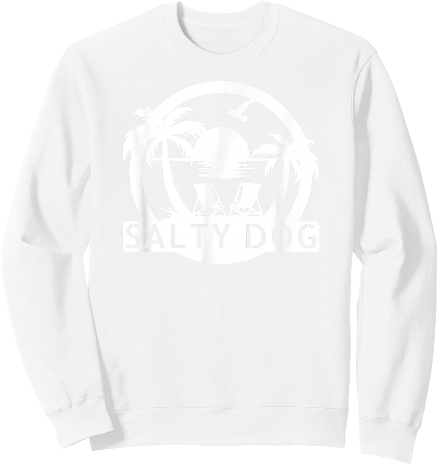 SALTY DOG, Beach Palm Tree Sweatshirt - Sweatshirt | White