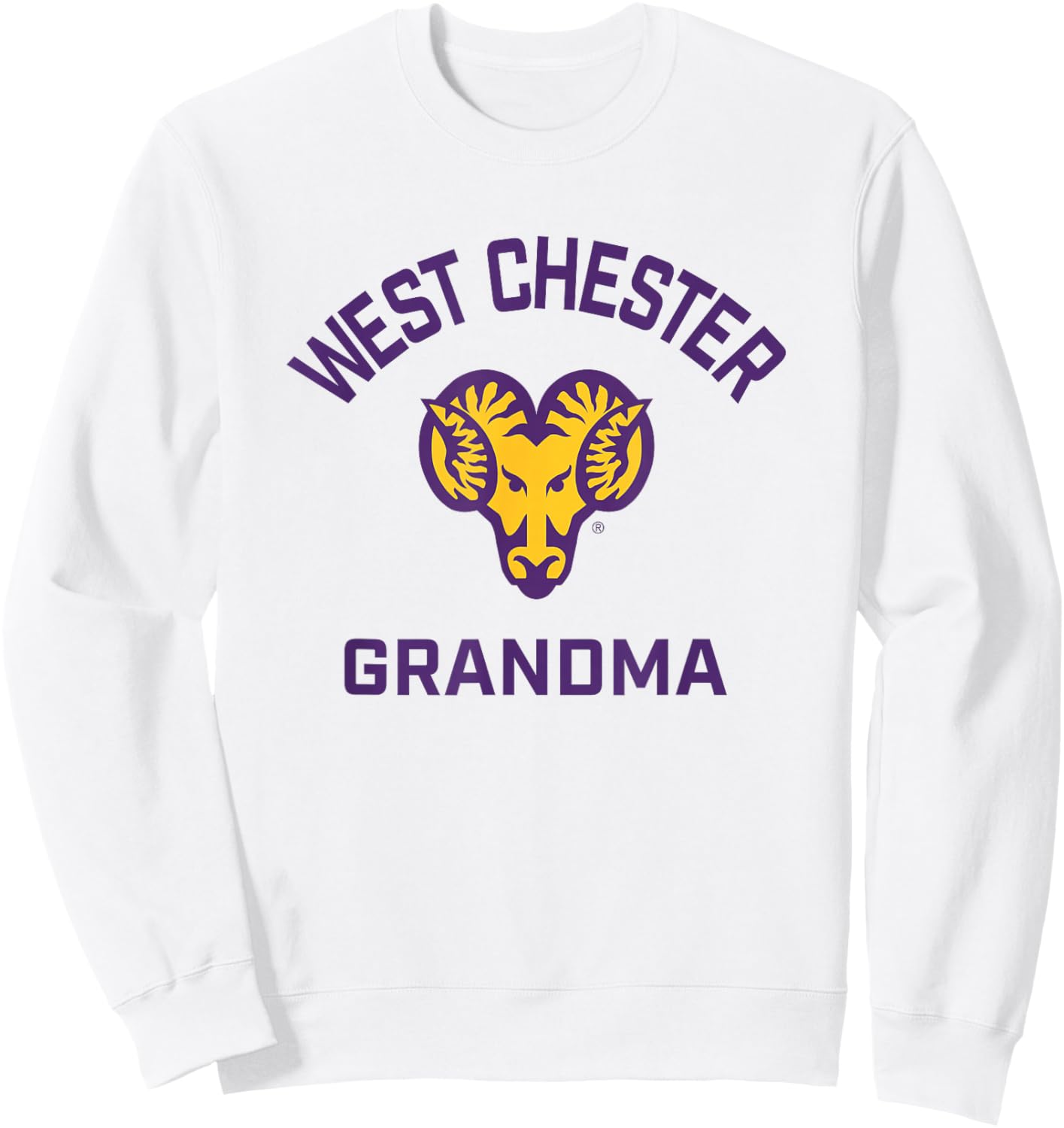 West Chester University Golden Rams Arched Grandma Sweatshirt - Sweatshirt | White