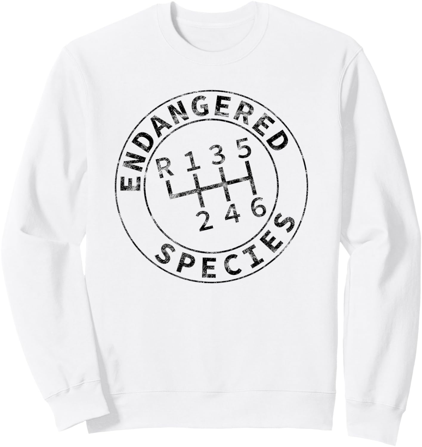 Endangered Species Stick Shift Manual Transmission Drivers Sweatshirt - Sweatshirt | White