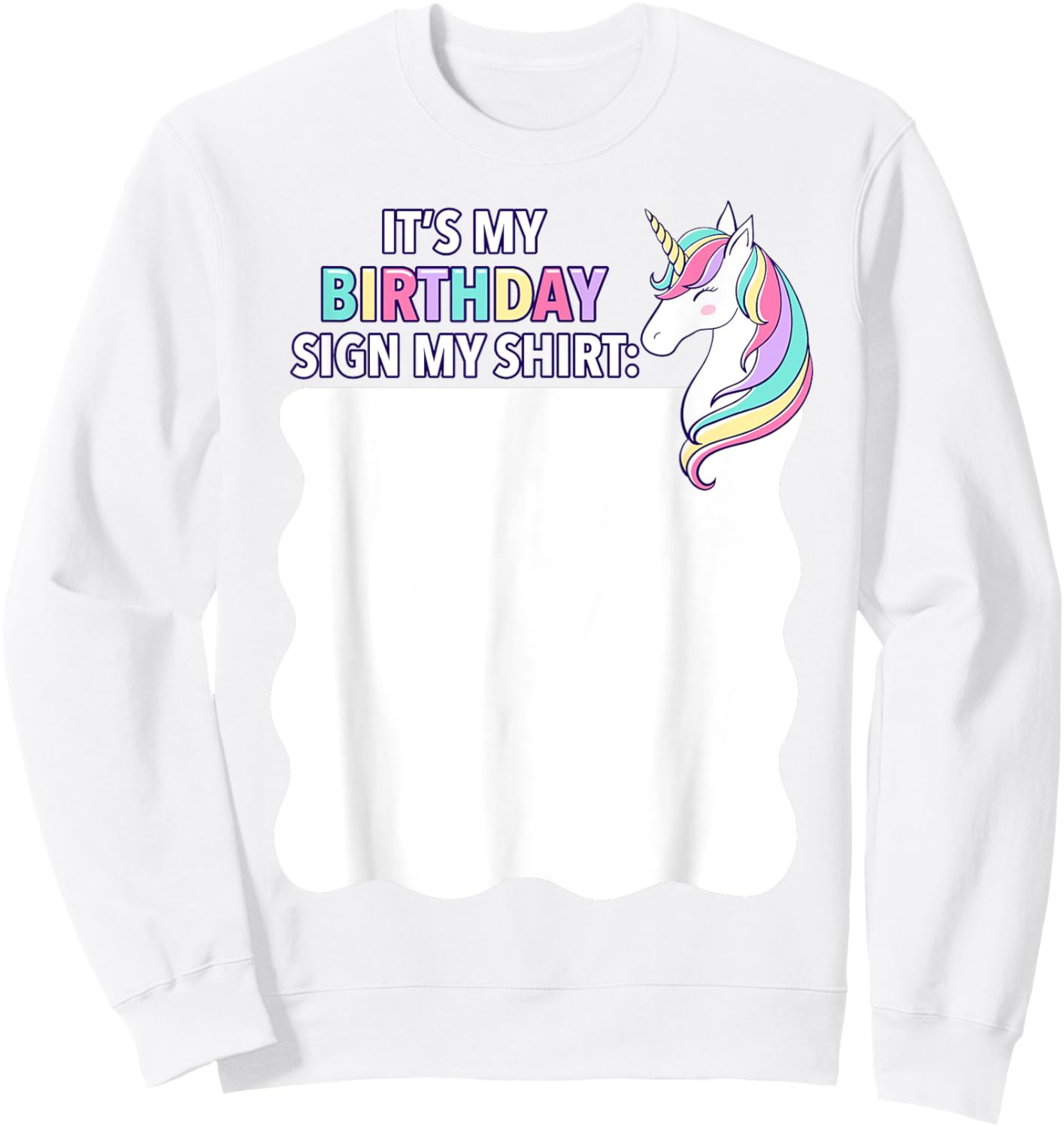 It's My Birthday Sign My Shirt Pink Unicorn Girl Toddler Sweatshirt - Sweatshirt | White