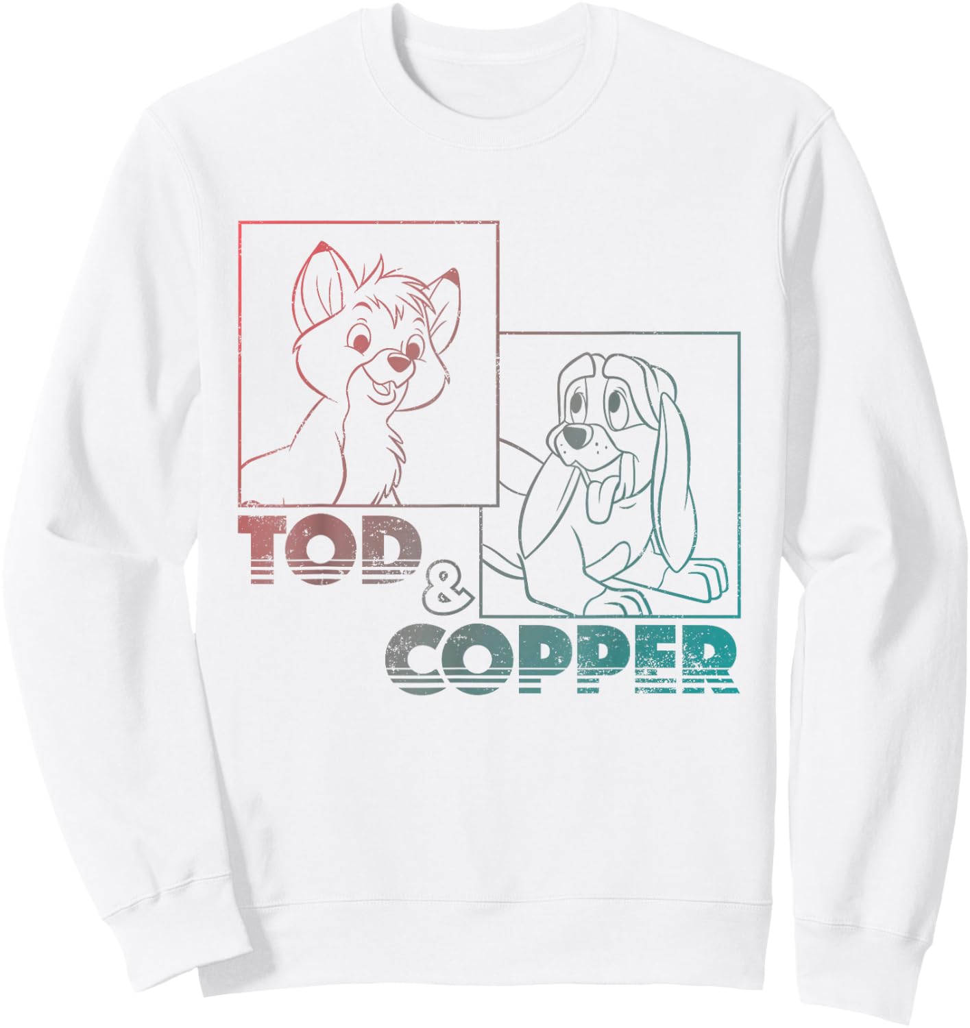 Disney The Fox and the Hound Tod & Copper Gradient Sweatshirt - Sweatshirt | White