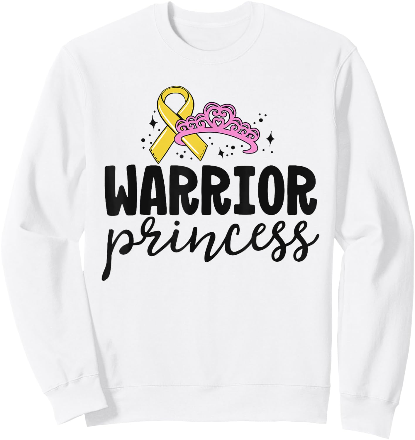 Childhood Cancer Shirts For Kids Boy Girl Warrior Princess Sweatshirt - Sweatshirt | White